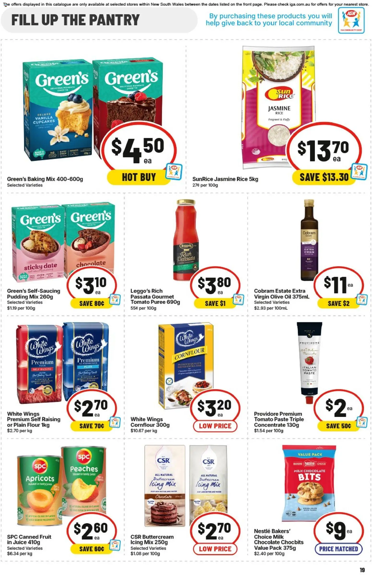 IGA catalogue - valid from 05/08/2026 | Page: 16 | Products: Milk, Juice, Olive oil, Wheat