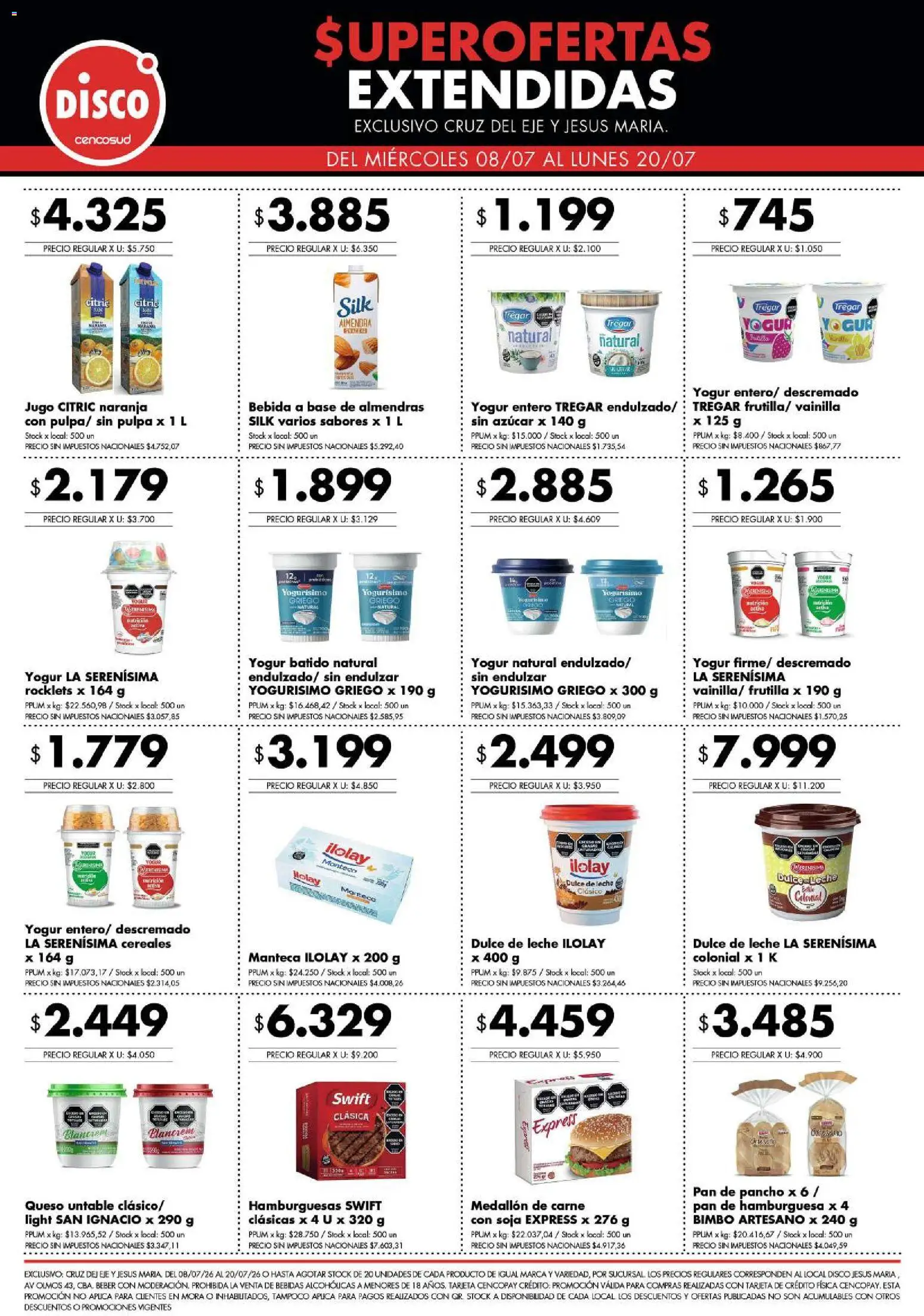 Disco - Superofertas extendidas - Cruz del Eje y Jesus Maria │ válido desde el 08/07/2026 | Página: 5 | Productos: Frutilla, Azucar, Yogur, Pan