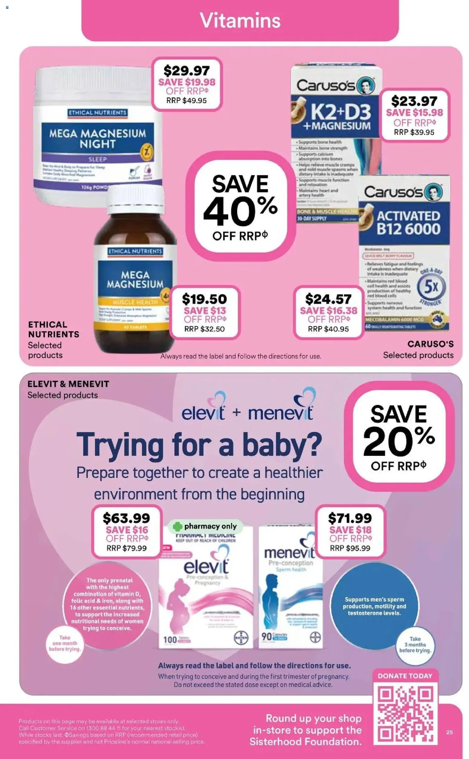 Priceline Pharmacy catalogue Torrens Park - 10/09/2026 > weekly / monthly specials | Page: 25 | Products: Nutrients, Vitamin