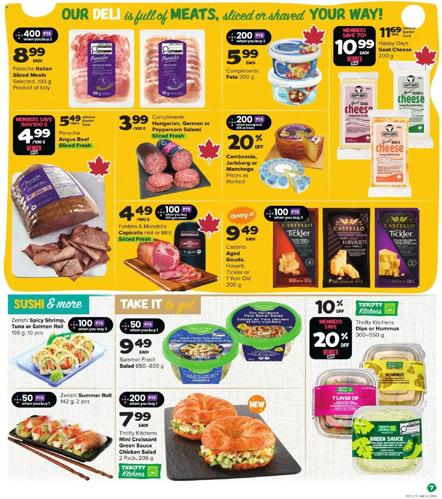 Thrifty Foods flyer valid from Jul 30, 2026 | Page: 8 | Products: Salad, Cheese, Salami, Chicken