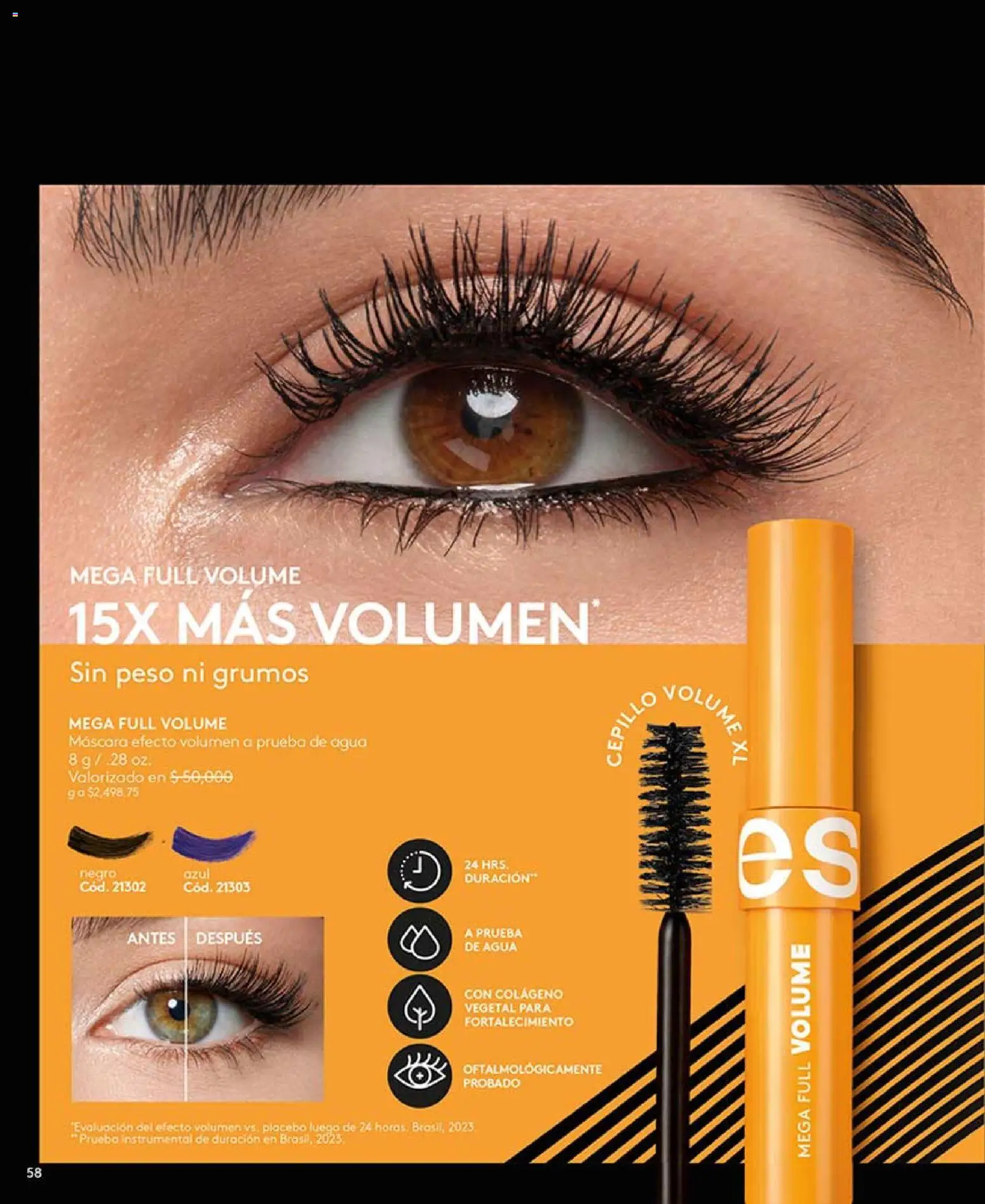 Ésika revista - valida desde el 13.03.2026 | Página: 58 | Productos: Agua, Peso, Cepillo, Máscara