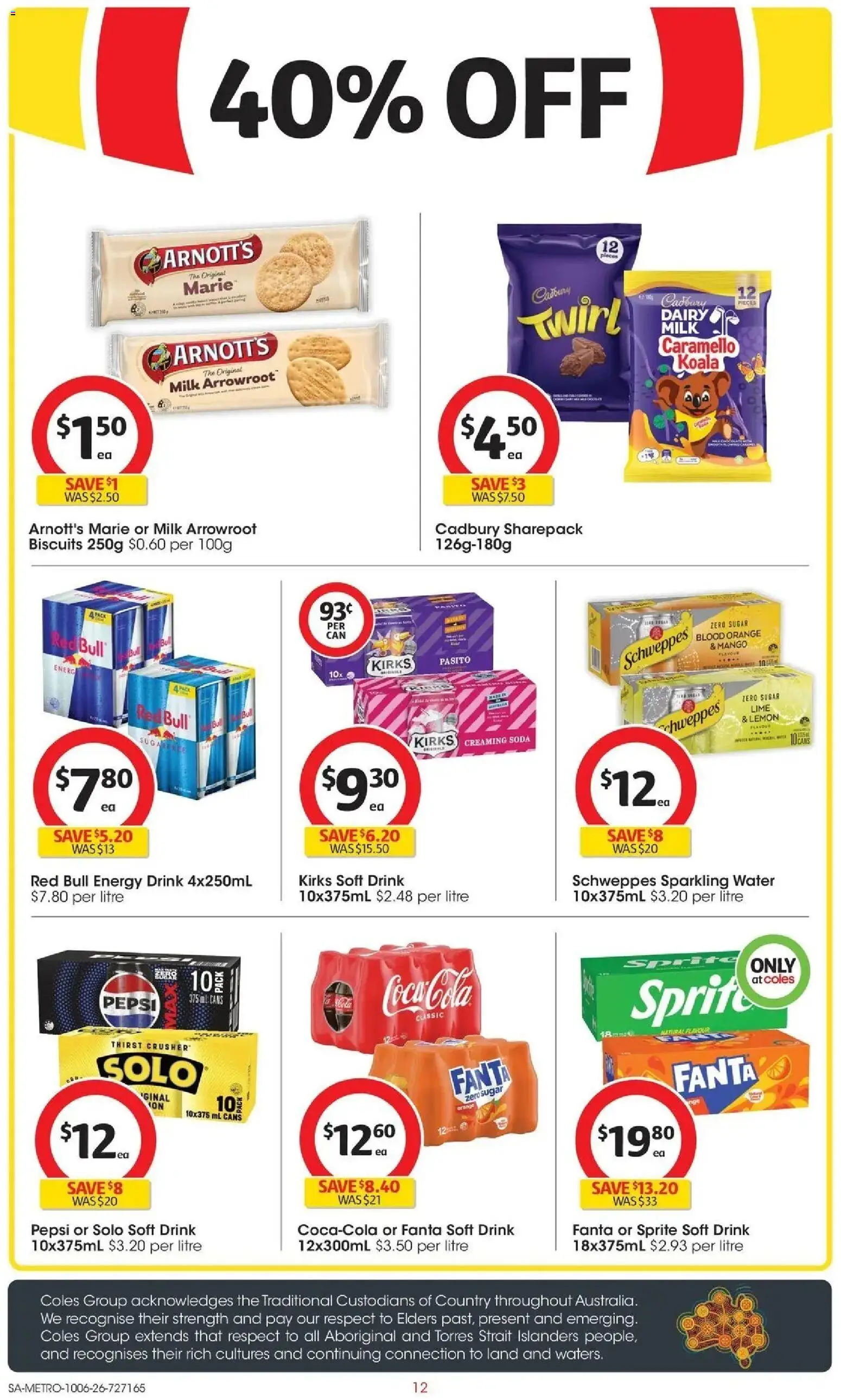 Coles catalogue - valid from 09.06.2026 | Page: 12 | Products: Biscuits, Water, Mango, Lime