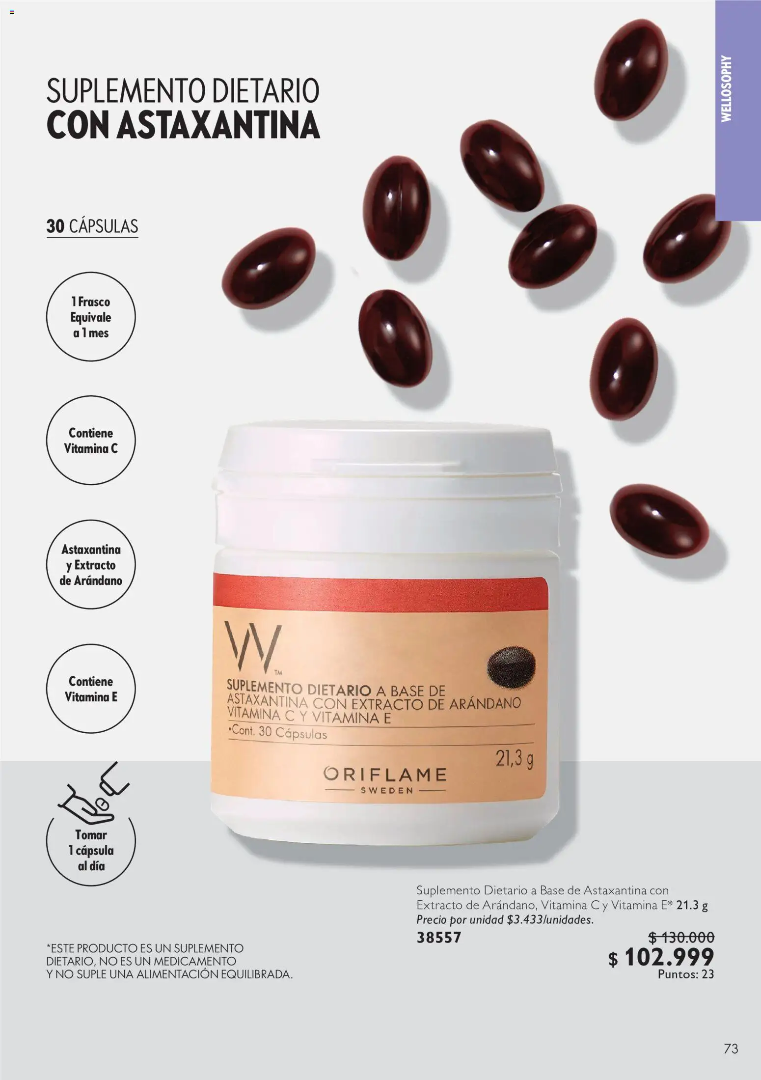 Oriflame revista - valida desde el 11/07/2026 | Página: 73 | Productos: Frasco, Suplemento dietario