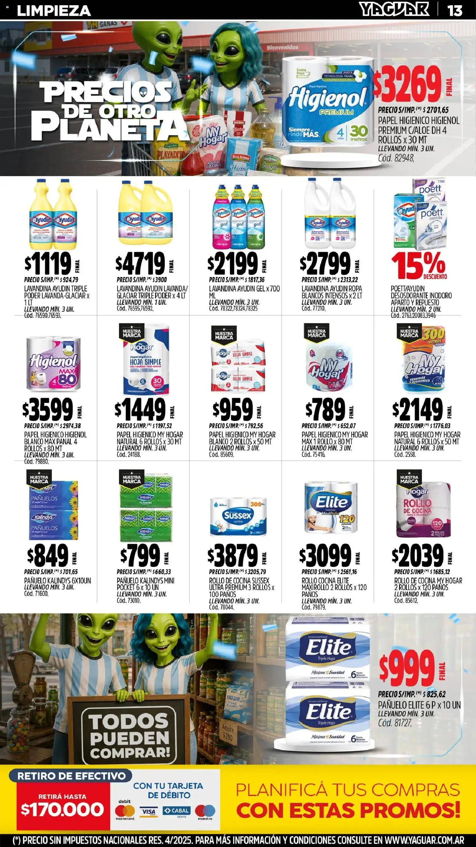 Yaguar - Oferta Semanal General Roca │ válido desde el 29/06/2026 | Página: 15 | Productos: Papel higiénico, Lavandina, Harina, Inodoro