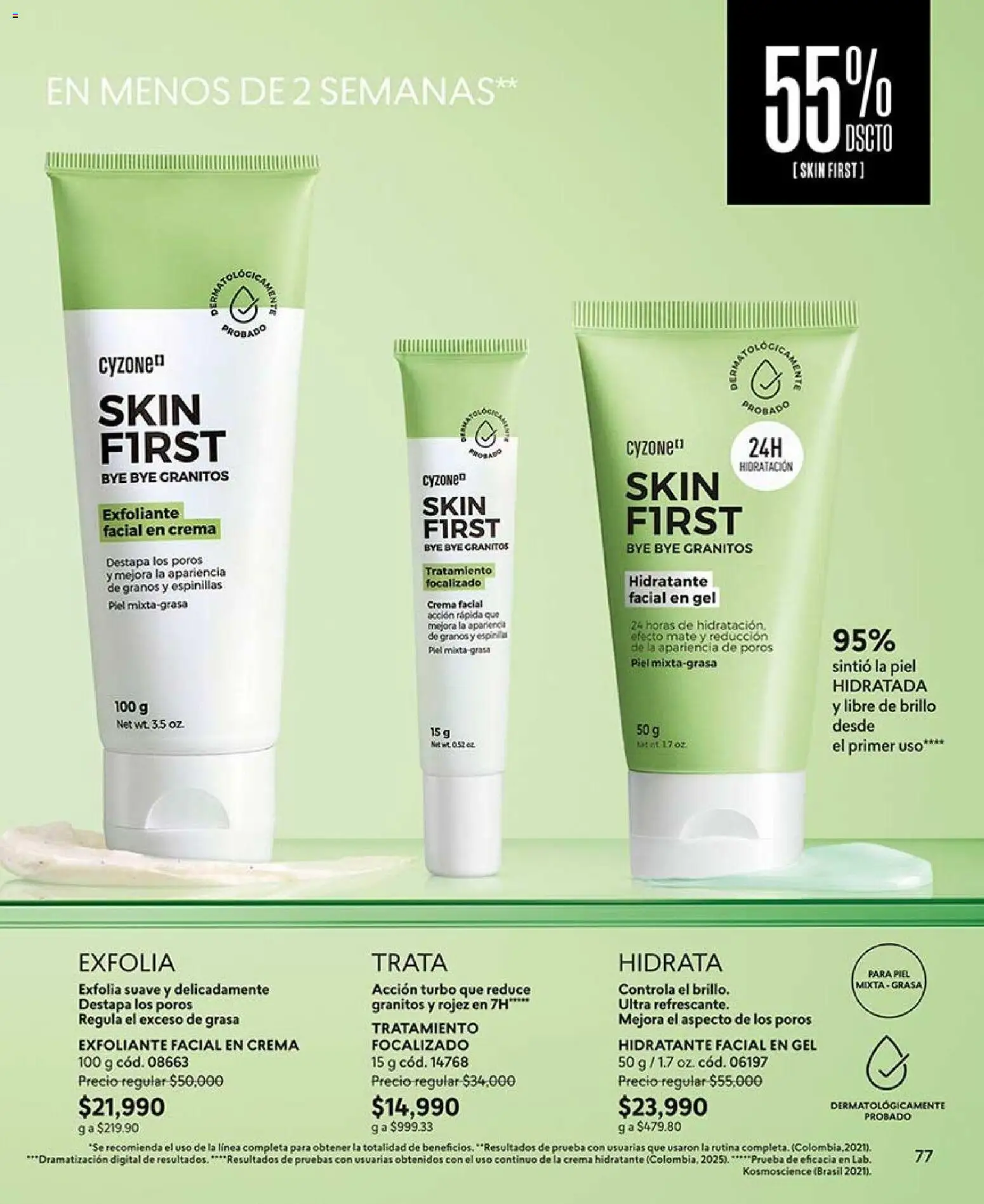 CyZone revista - valida desde el 17/08/2026 | Página: 77 | Productos: Exfoliante facial, Crema, Brillo