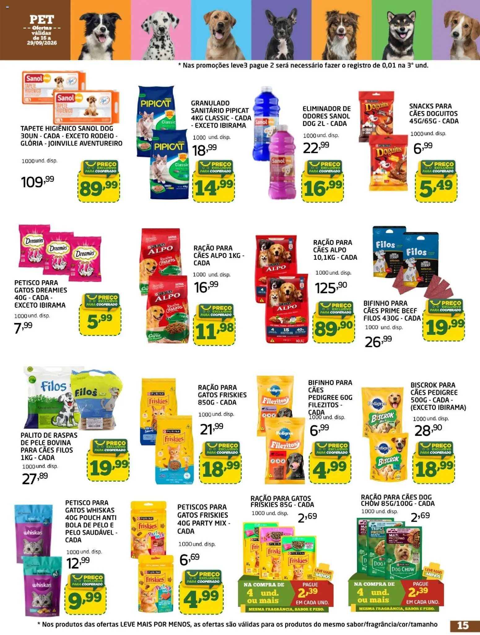 Cooper Folheto - válido de 16/09/2026 | Página: 15 | Produtos: Petiscos, Carne, Ração para cães, Ração