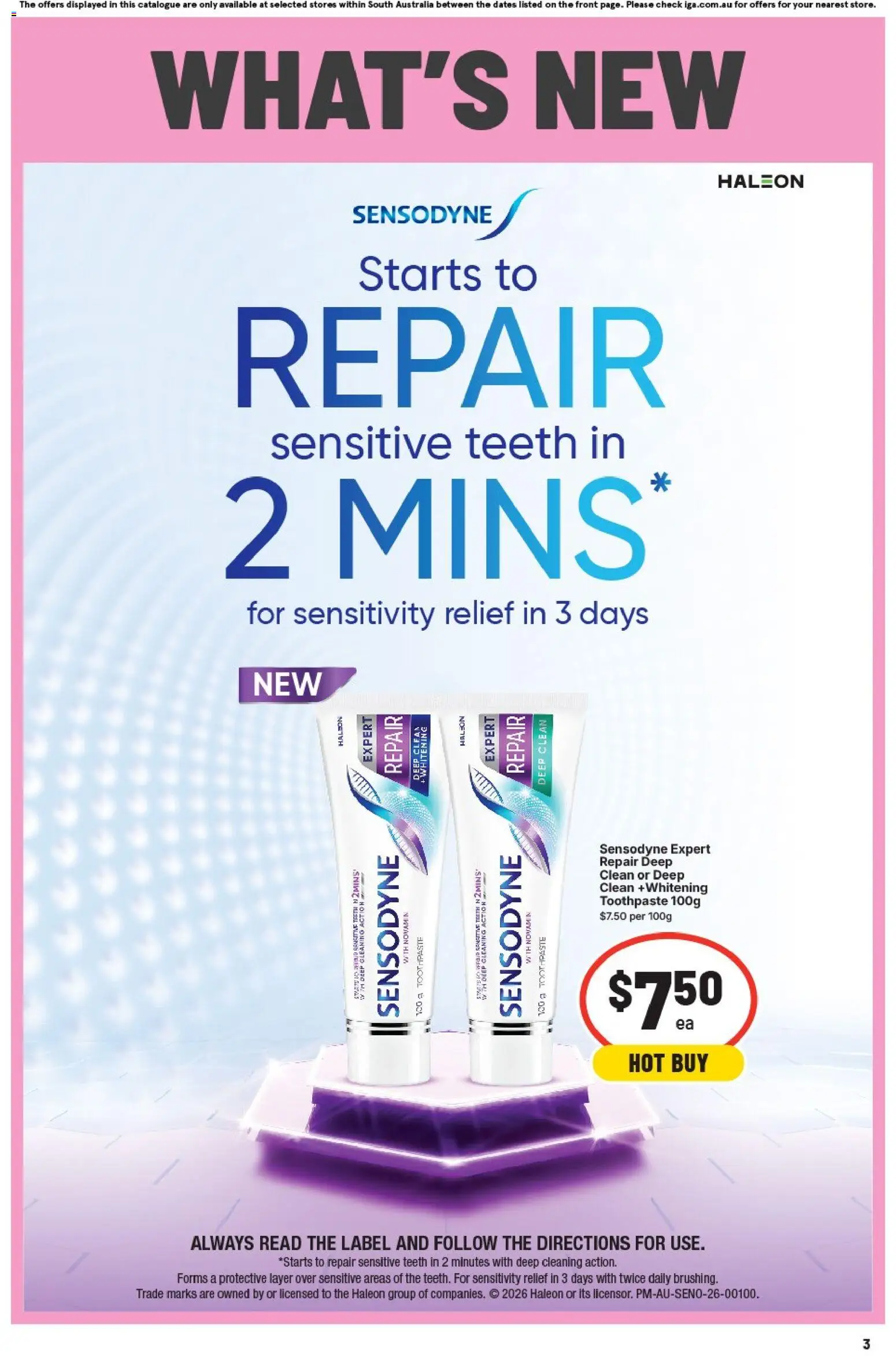 IGA catalogue - valid from 02/09/2026 | Page: 4 | Products: Toothpaste, Sensitive teeth