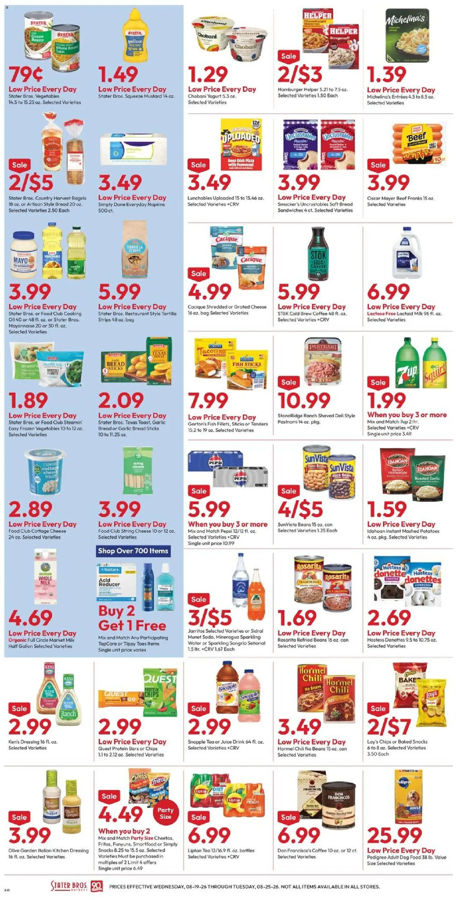 Stater Bros Weekly Ad - valid from 08/19/2026 | Page: 2 | Products: Hamburger, Water, Chili, Pepsi