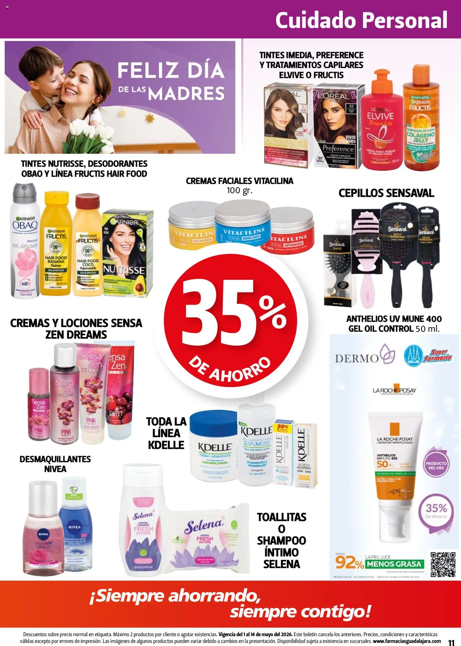 Nuevas ofertas de Farmacia Guadalajara válidas en toda la República Mexicana desde el 01.05.2026. ¡Encuentra las mejores ofertas en Farmacia Guadalajara catálogo! | Página: 11 | Productos: Serum, Crema, Uva, Sobre