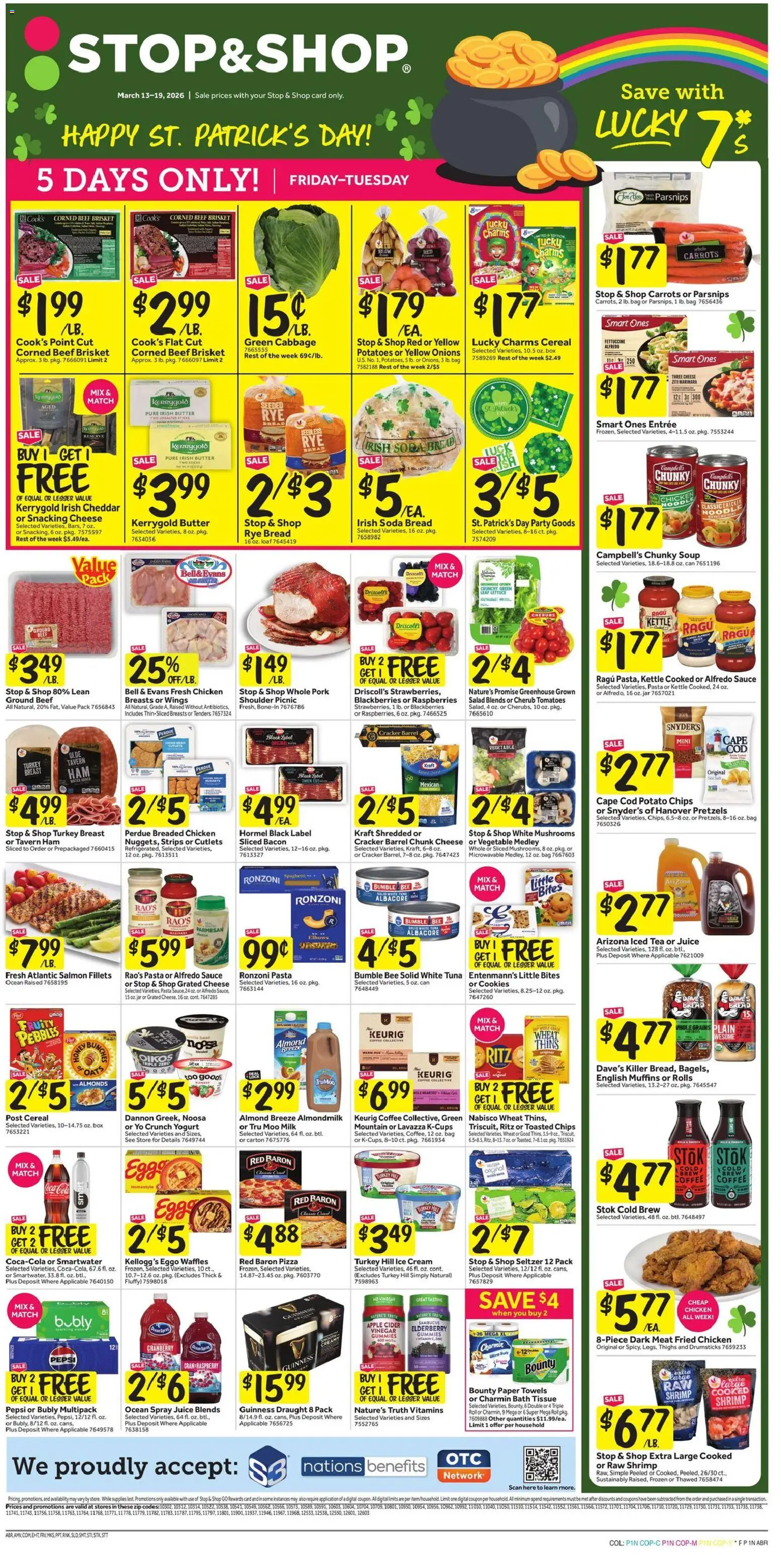 Stop & Shop Weekly Ad - valid from 13.03.2026 | Page: 1 | Products: Pizza, Juice, Ice cream, Cabbage