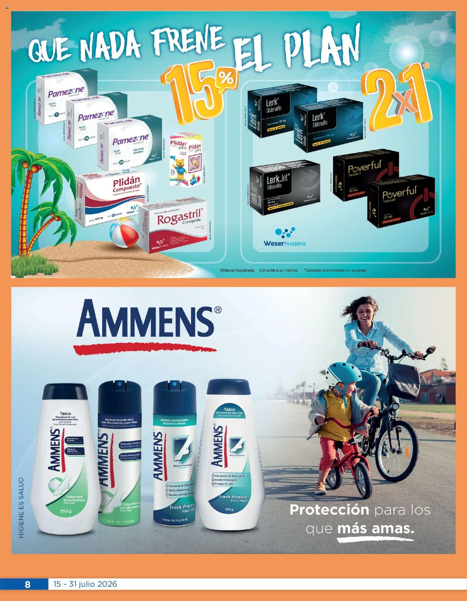 Nuevas ofertas de Chedraui válidas en toda la República Mexicana desde el 15/07/2026. ¡Encuentra las mejores ofertas en Chedraui folleto Cuidar tu salud! | Página: 8 | Productos: Desodorante, Té, Caja, Tableta