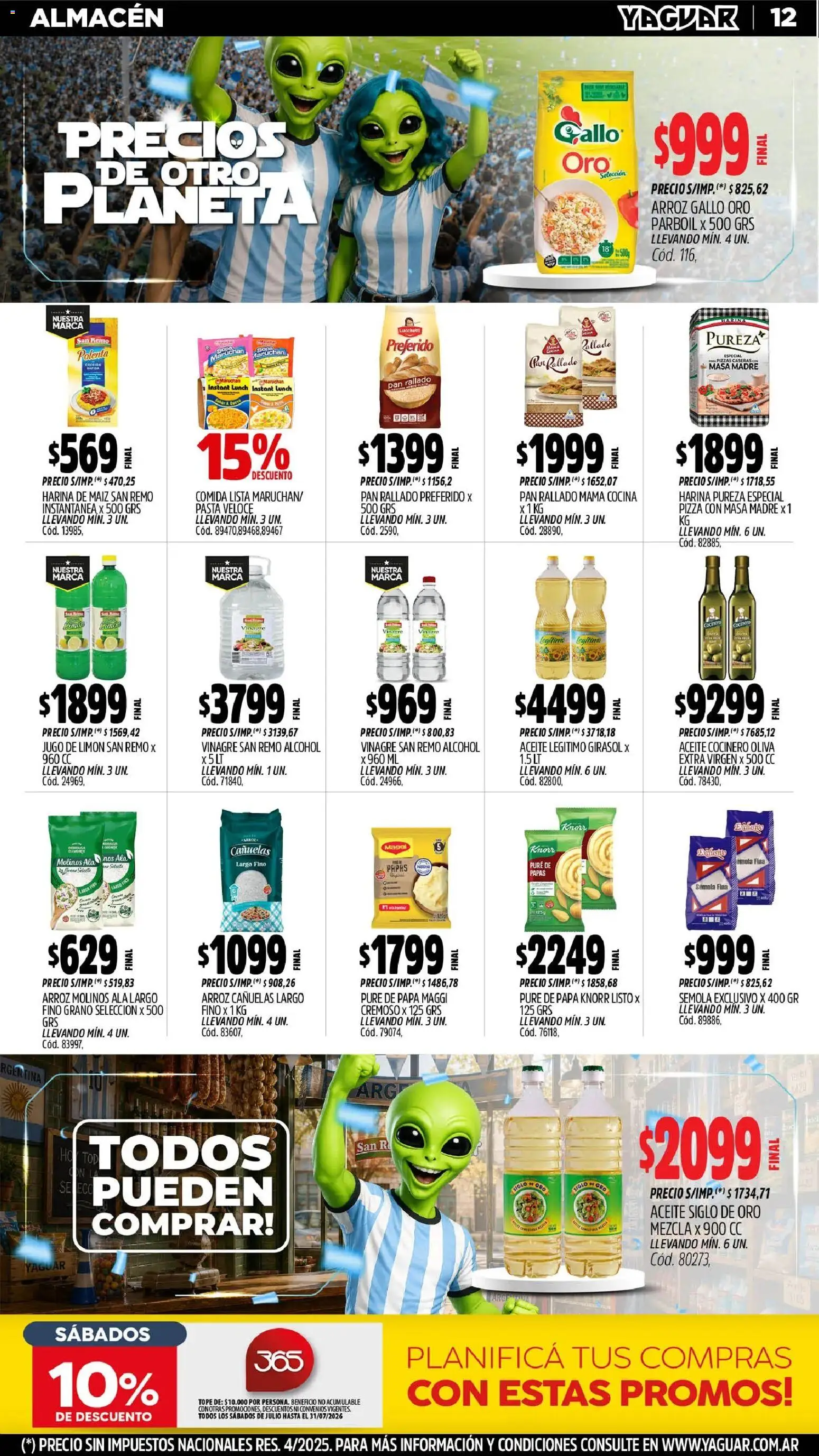Yaguar catálogo │ válido desde el 06/07/2026 | Página: 13 | Productos: Harina, Aceite, Pizza, Pasta