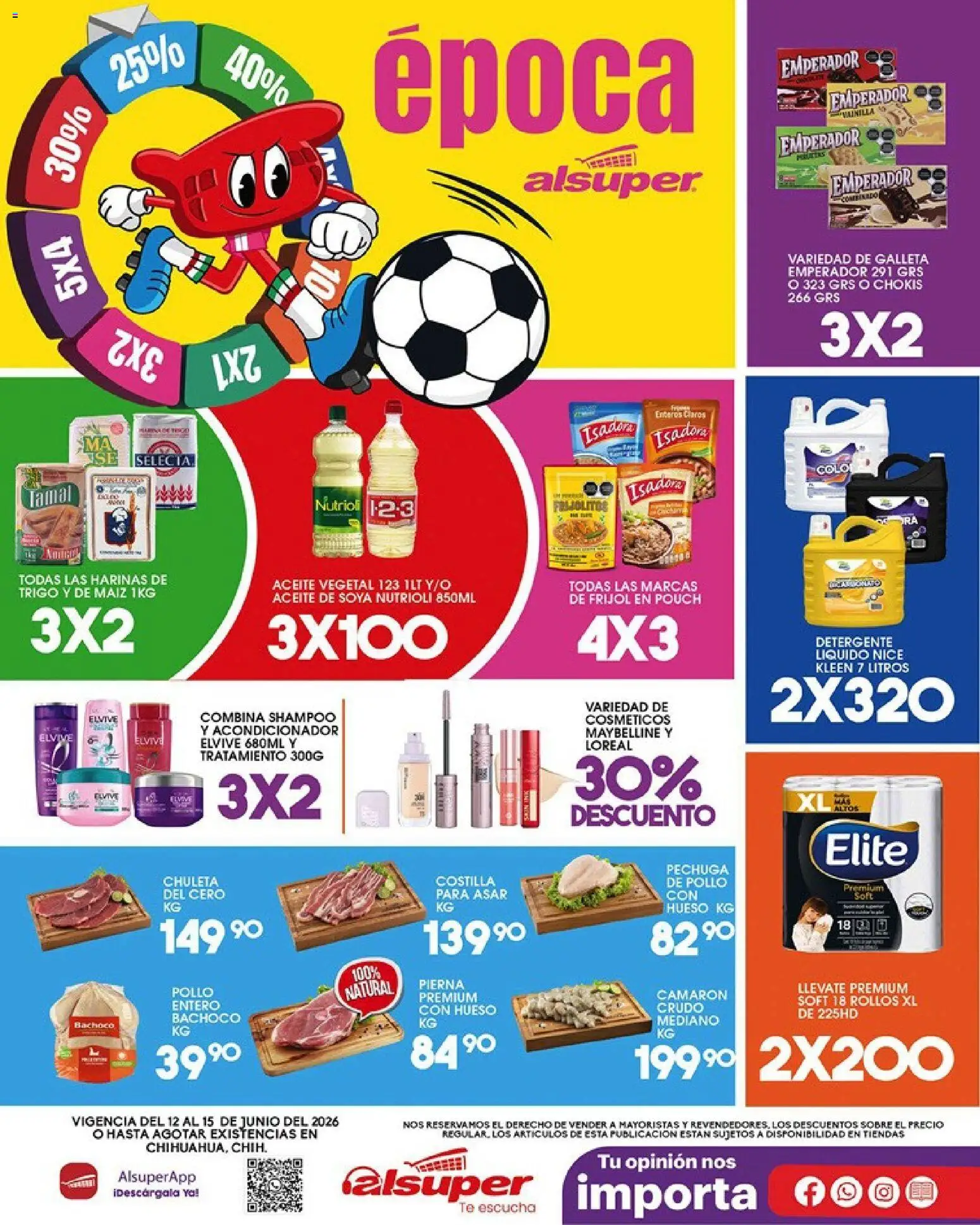 Nuevas ofertas de Alsuper válidas en toda la República Mexicana desde el 12.06.2026. ¡Encuentra las mejores ofertas en Alsuper folleto Chihuahua-Ciudad! | Página: 1 | Productos: Maíz, Detergente, Aceite, Acondicionador