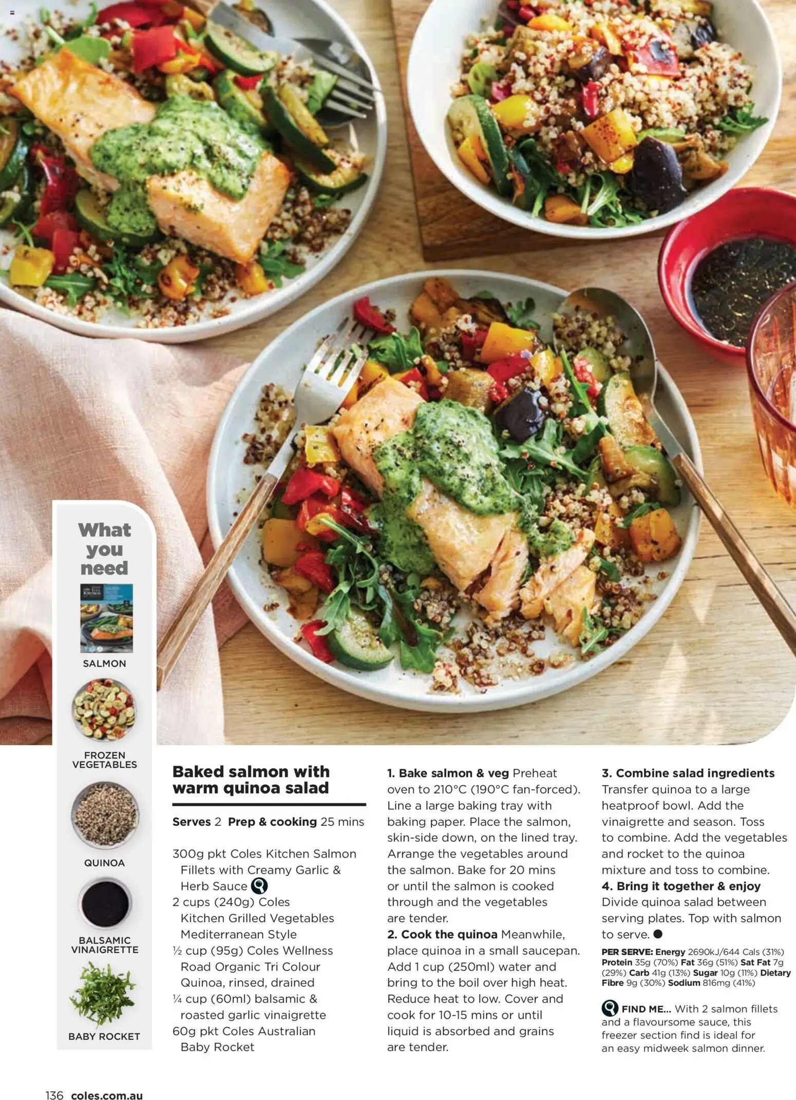 Coles catalogue - valid from 05/03/2026 | Page: 136 | Products: Cups, Ingredients, Quinoa, Frozen vegetables