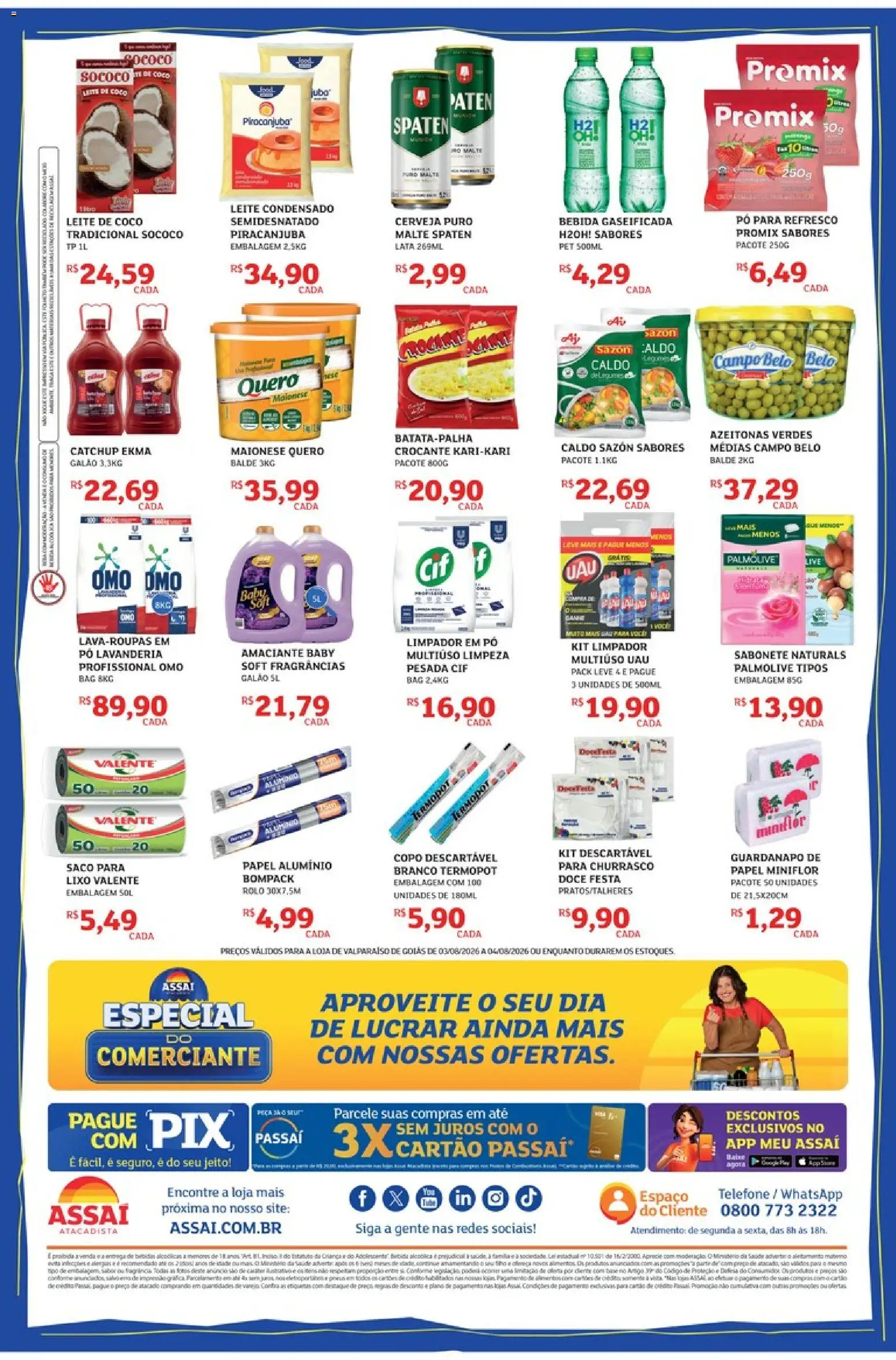 Assaí Atacadista Folheto - válido de 03/08/2026 | Página: 2 | Produtos: Bebida, Maionese, Amaciante, Leite de coco