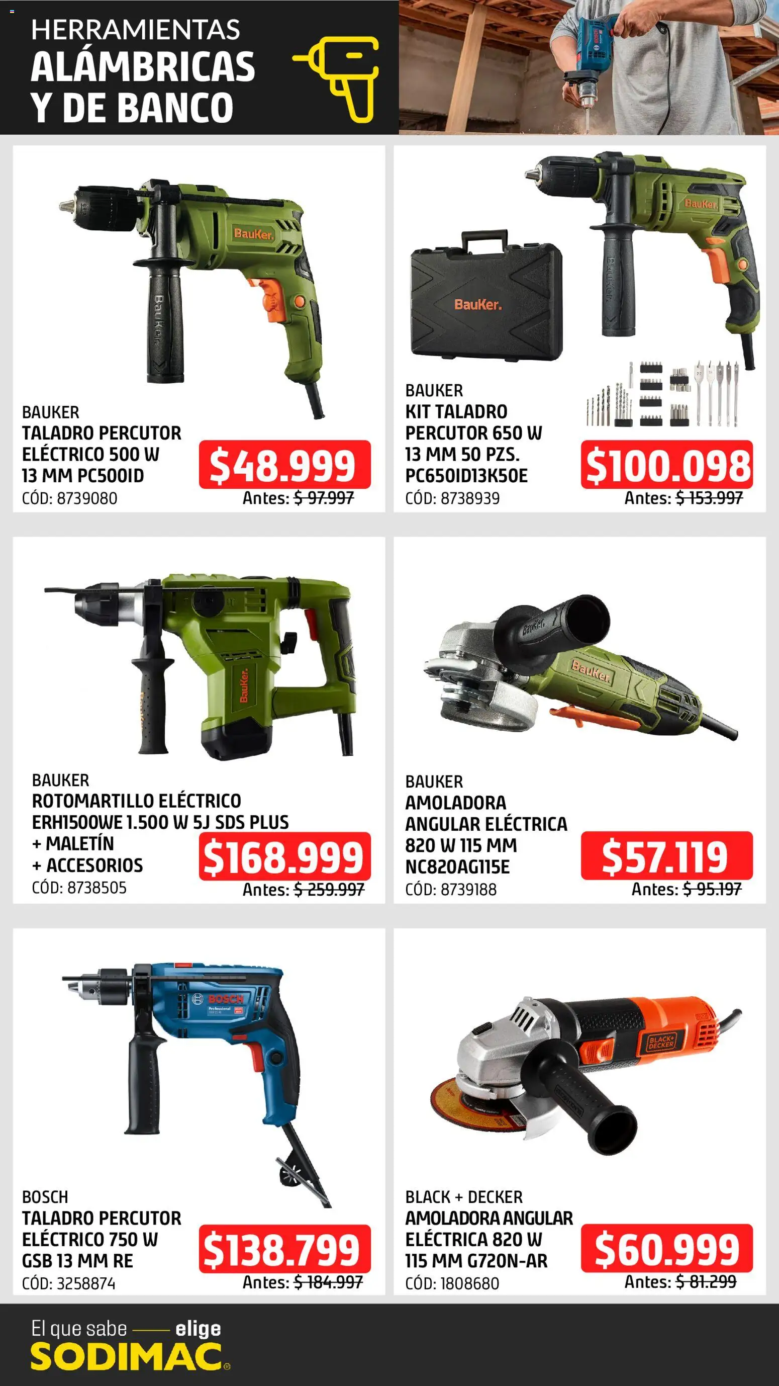 Sodimac catálogo │ válido desde el 16.06.2026 | Página: 4 | Productos: Rotomartillo, Amoladora, Taladro, Maletin