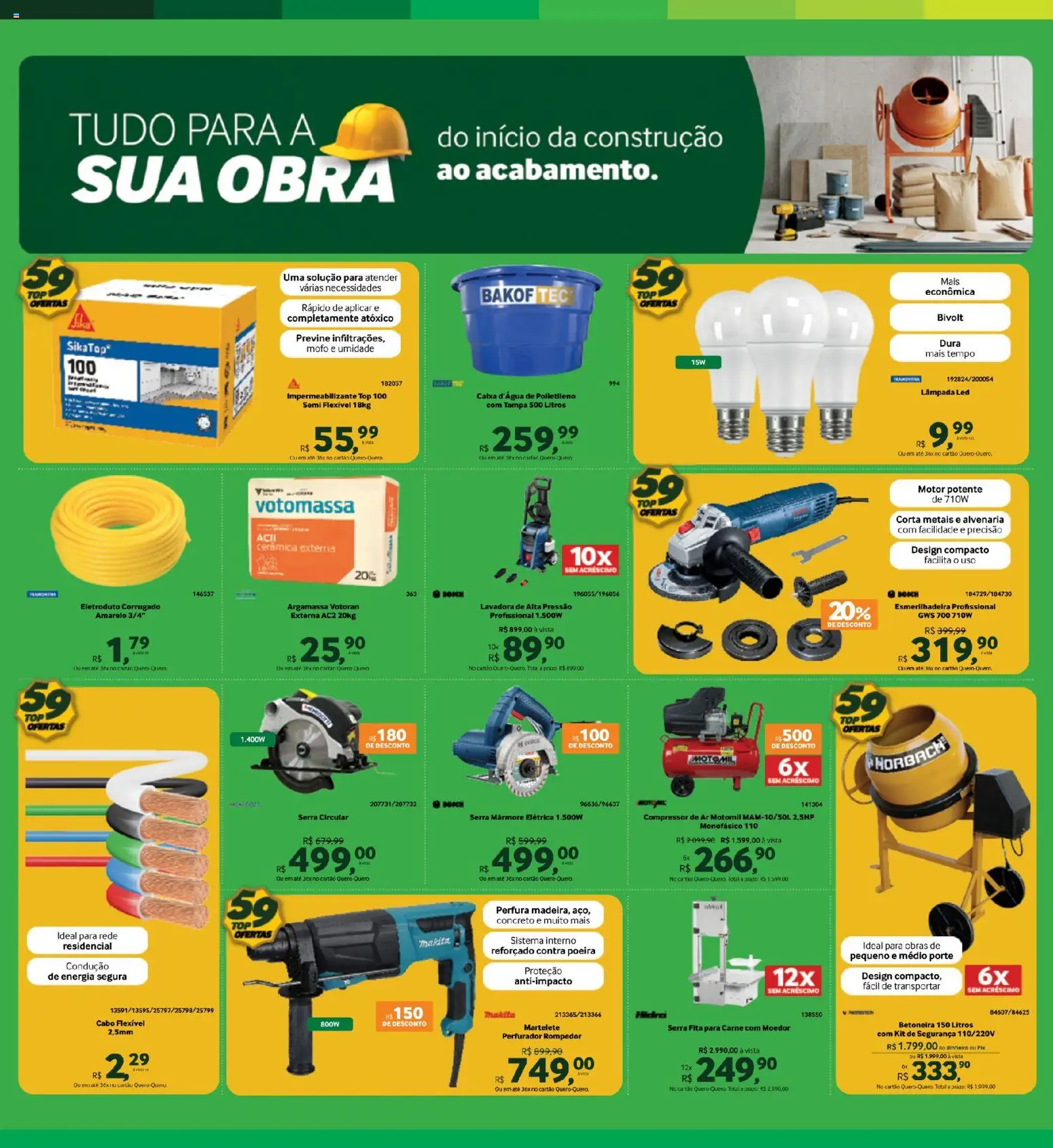 Lojas Quero-Quero Folheto - válido de 15/08/2026 | Página: 6 | Produtos: Moedor, Argamassa, Fita, Lavadora de alta pressão