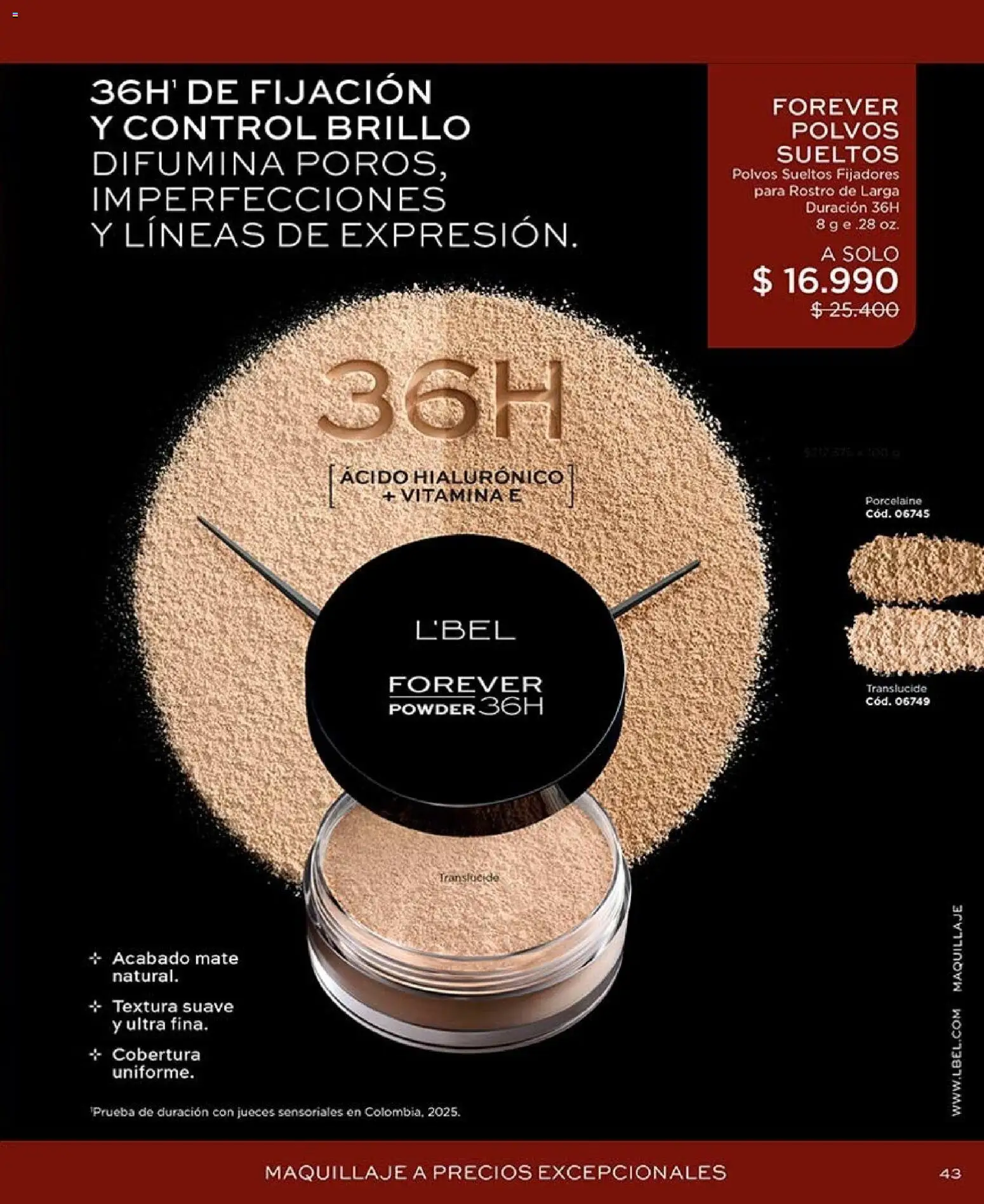 Catálogo L'Bel Campaña 15 │ válido desde el 06.09.2026 | Página: 43 | Productos: Brillo, Maquillaje, Mate