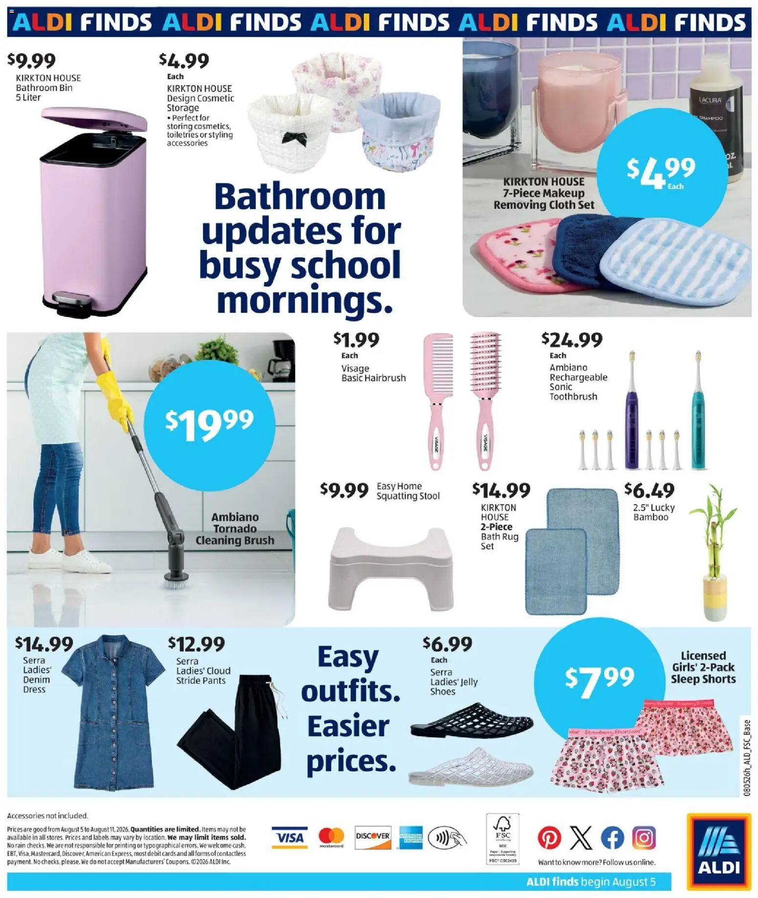 Aldi In Store Ad - valid from 08/05/2026 | Page: 2 | Products: Brush, Toothbrush, Pants, Dress