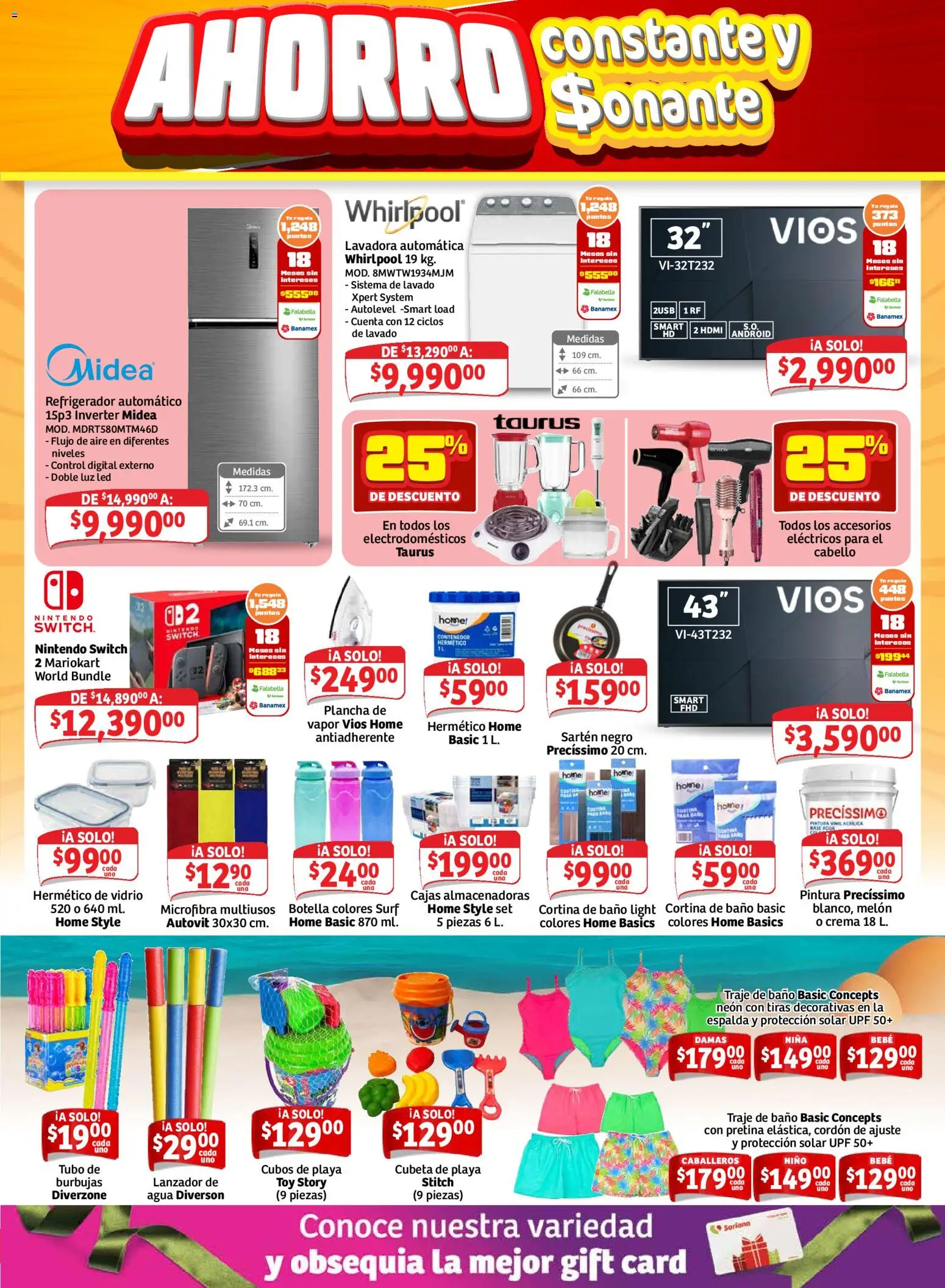 Nuevas ofertas de Soriana válidas en toda la República Mexicana desde el 21/08/2026. ¡Encuentra las mejores ofertas en Soriana Ahorro constante y sonante Mercado Nacional! | Página: 7 | Productos: Traje de baño, Botella, Té, Sartén