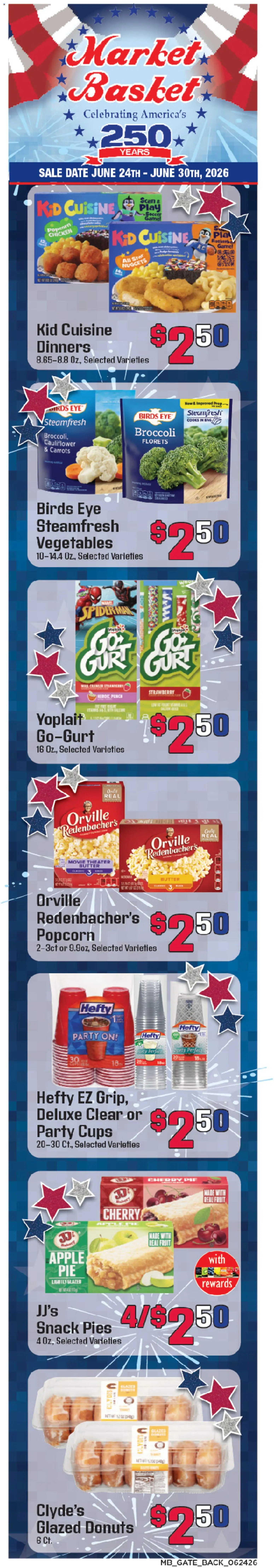 Market Basket Weekly Ad - valid from 24.06.2026 | Page: 2 | Products: Broccoli, Butter, Date, Cauliflower