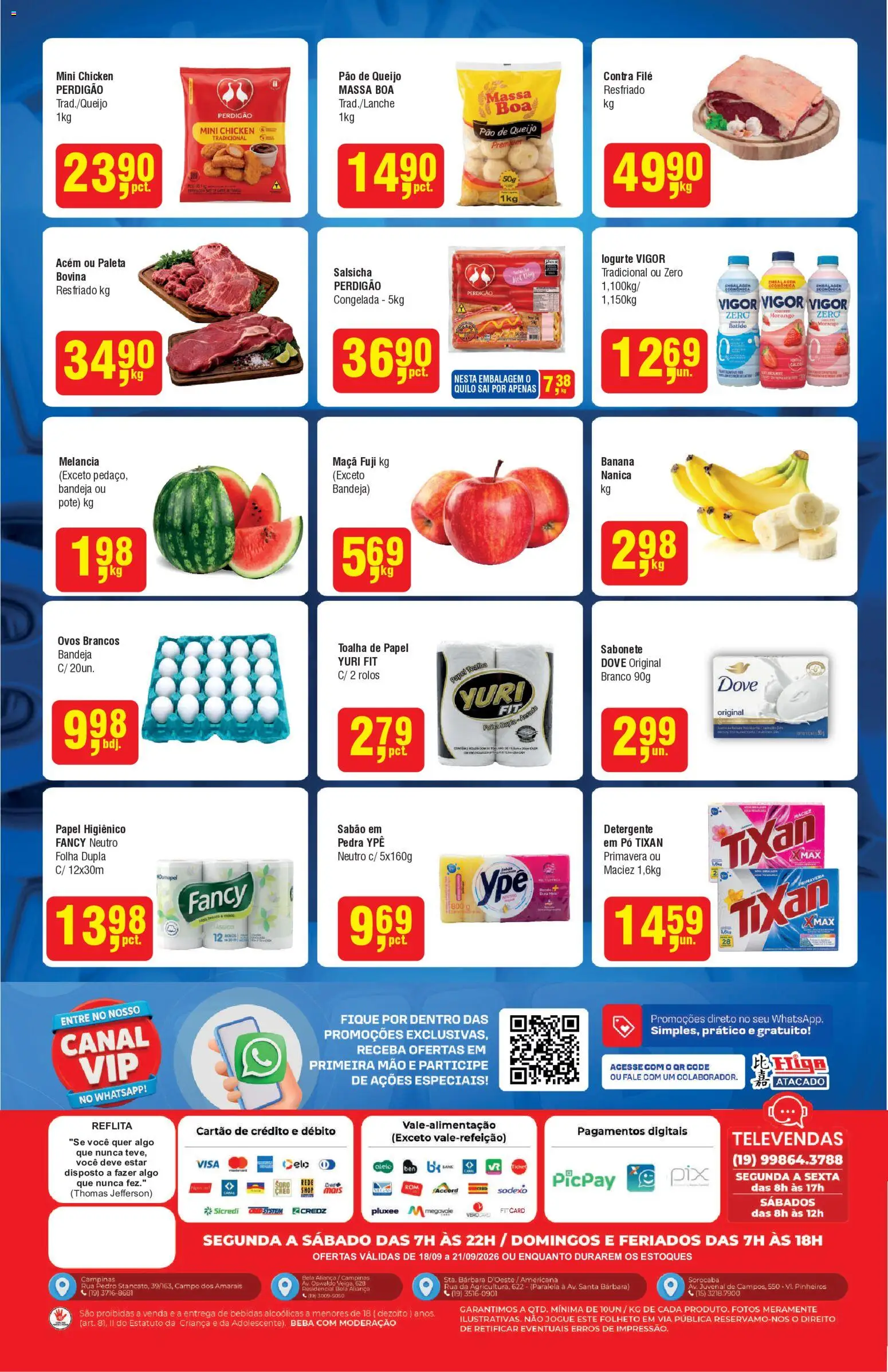 Higa Atacado Folheto - válido de 18/09/2026 | Página: 2 | Produtos: Melancia, Acém, Pão, Papel higiênico