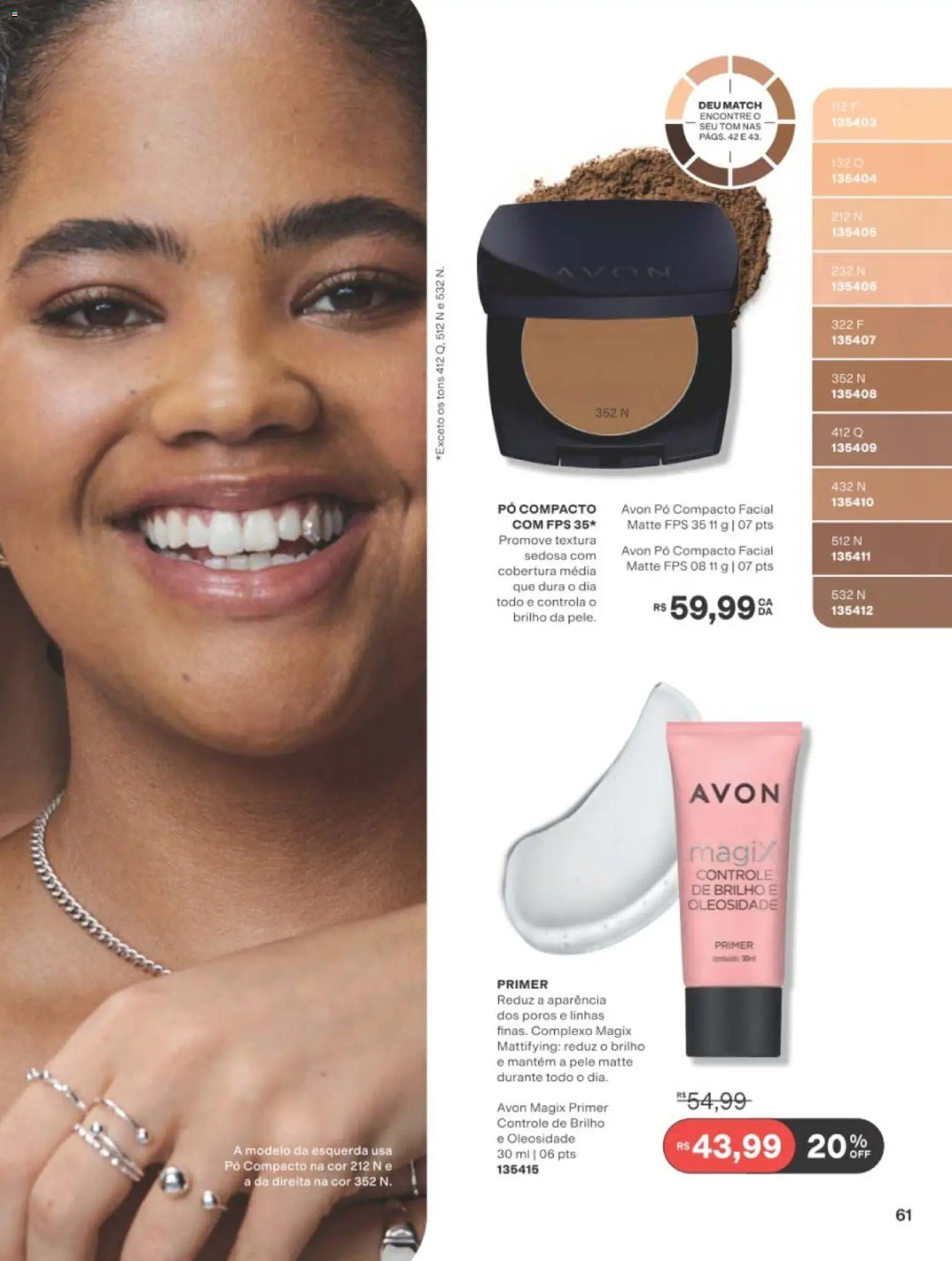 Avon Folheto - válido de 01/09/2026 | Página: 61 | Produtos: Pó compacto, Pó, Primer
