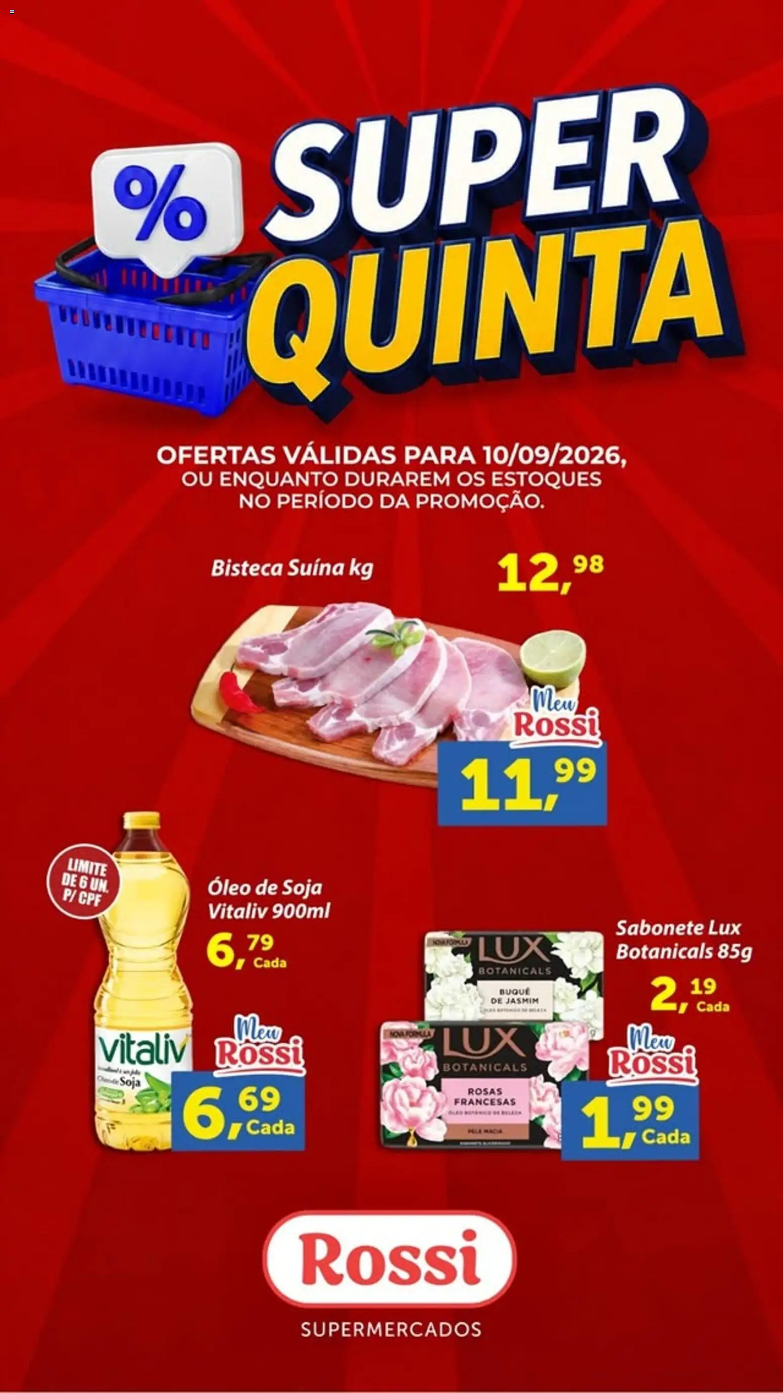 Rossi Supermercados Folheto - válido de 10/09/2026 | Página: 1 | Produtos: Óleo, Sabonete, Soja