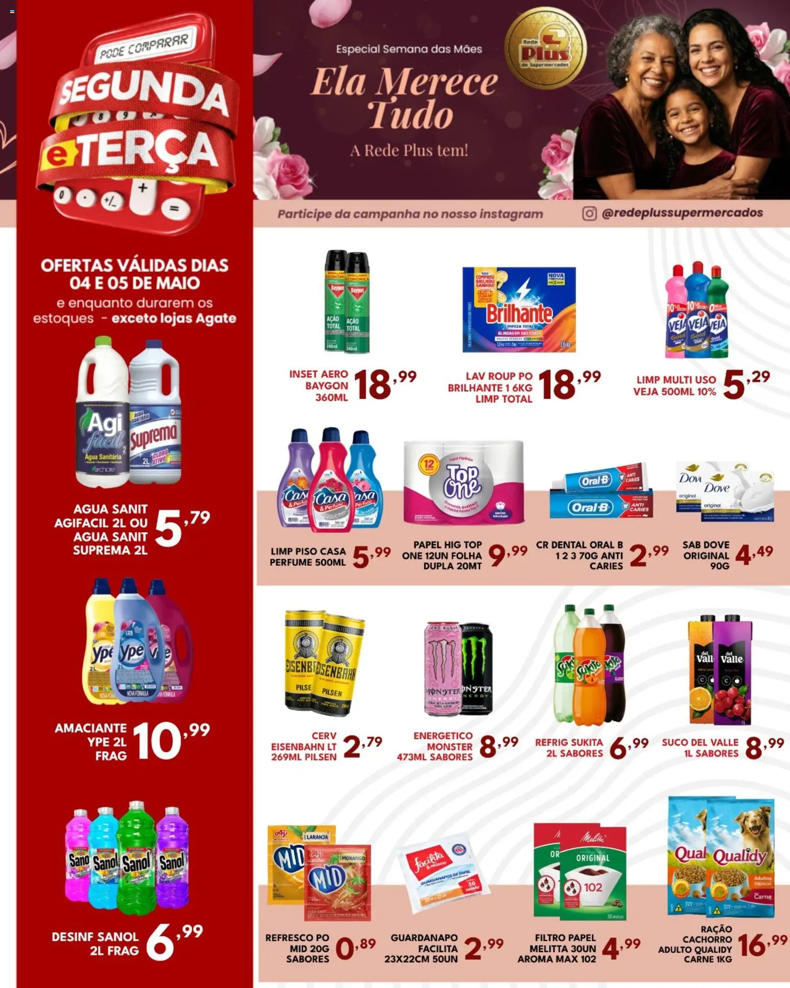 Rede Plus Supermercados Folheto - válido de 04.05.2026 | Página: 2 | Produtos: Refresco, Carne, Monster, Dove
