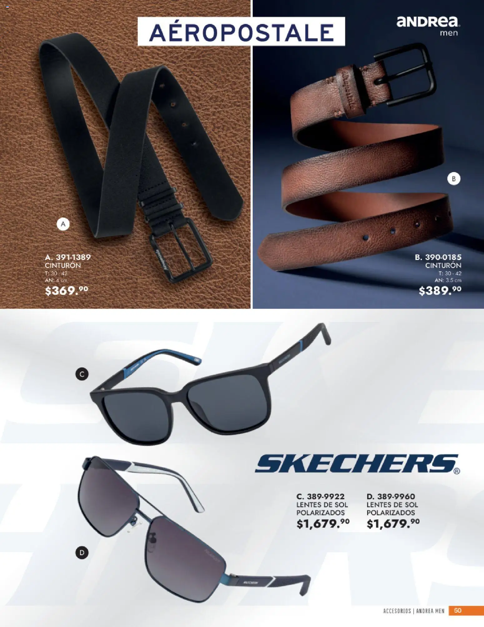 Nuevas ofertas de Andrea válidas en toda la República Mexicana desde el 24/05/2026. ¡Encuentra las mejores ofertas en Andrea catálogo Accesorios para todos! | Página: 50 | Productos: Lentes, Cinturón, Lentes de sol