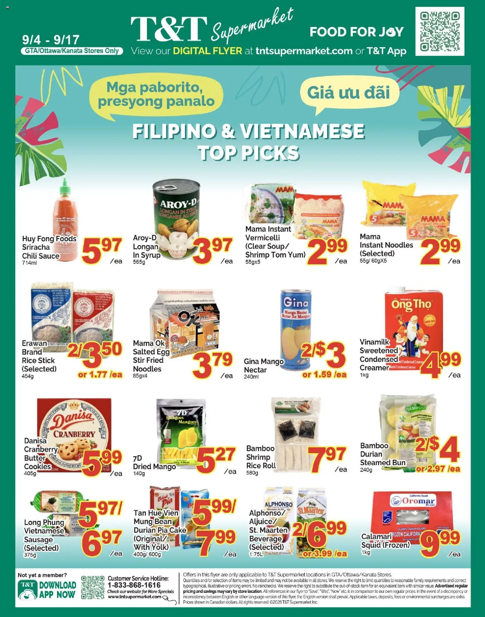 T&T Supermarket flyer valid from Sep 4, 2026 | Page: 1 | Products: Rice, Shrimp, Chili, Syrup