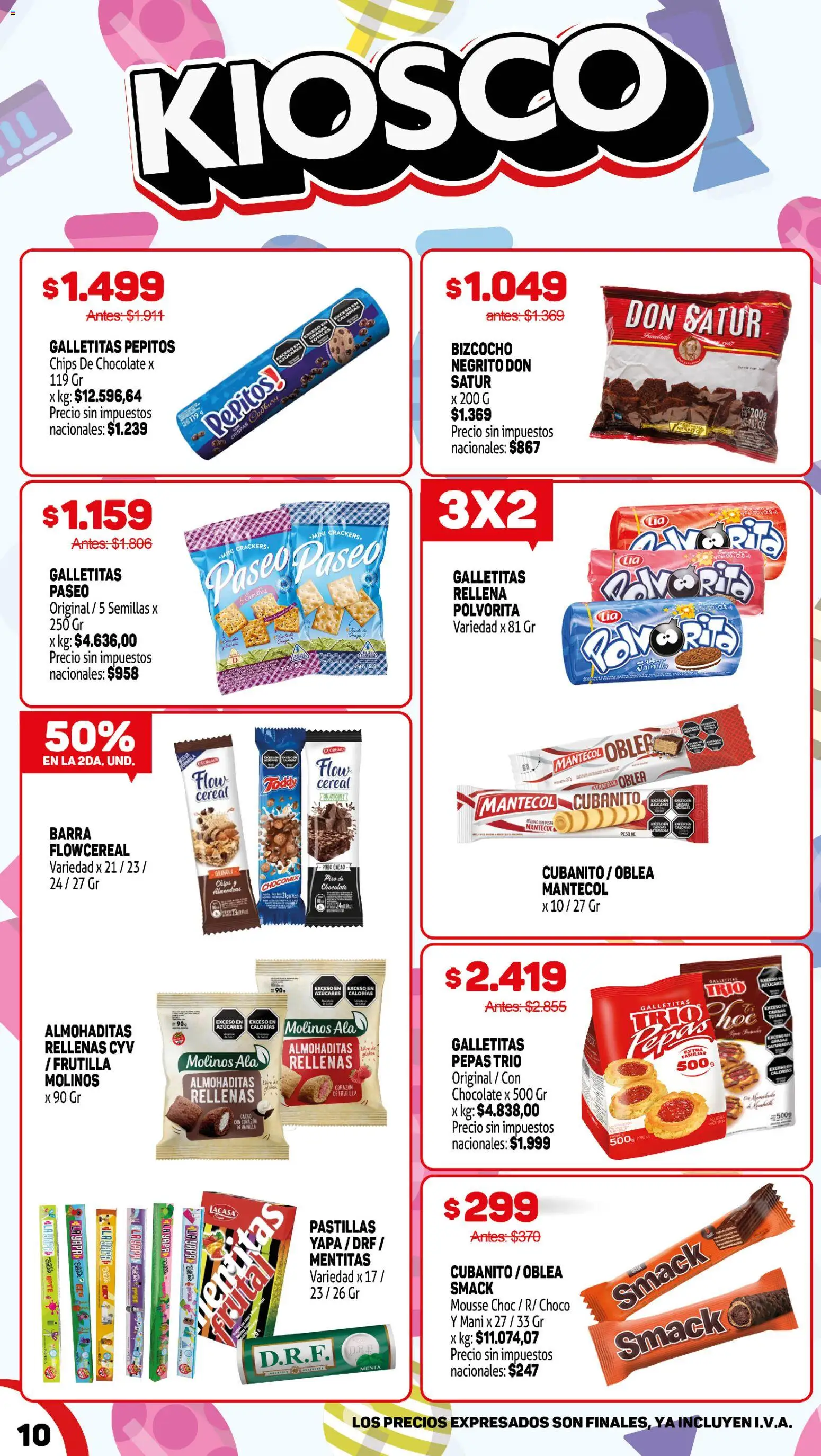 Makro ofertas │ válido desde el 27/08/2026 | Página: 10 | Productos: Peso, Almendras, Frutilla, Mousse