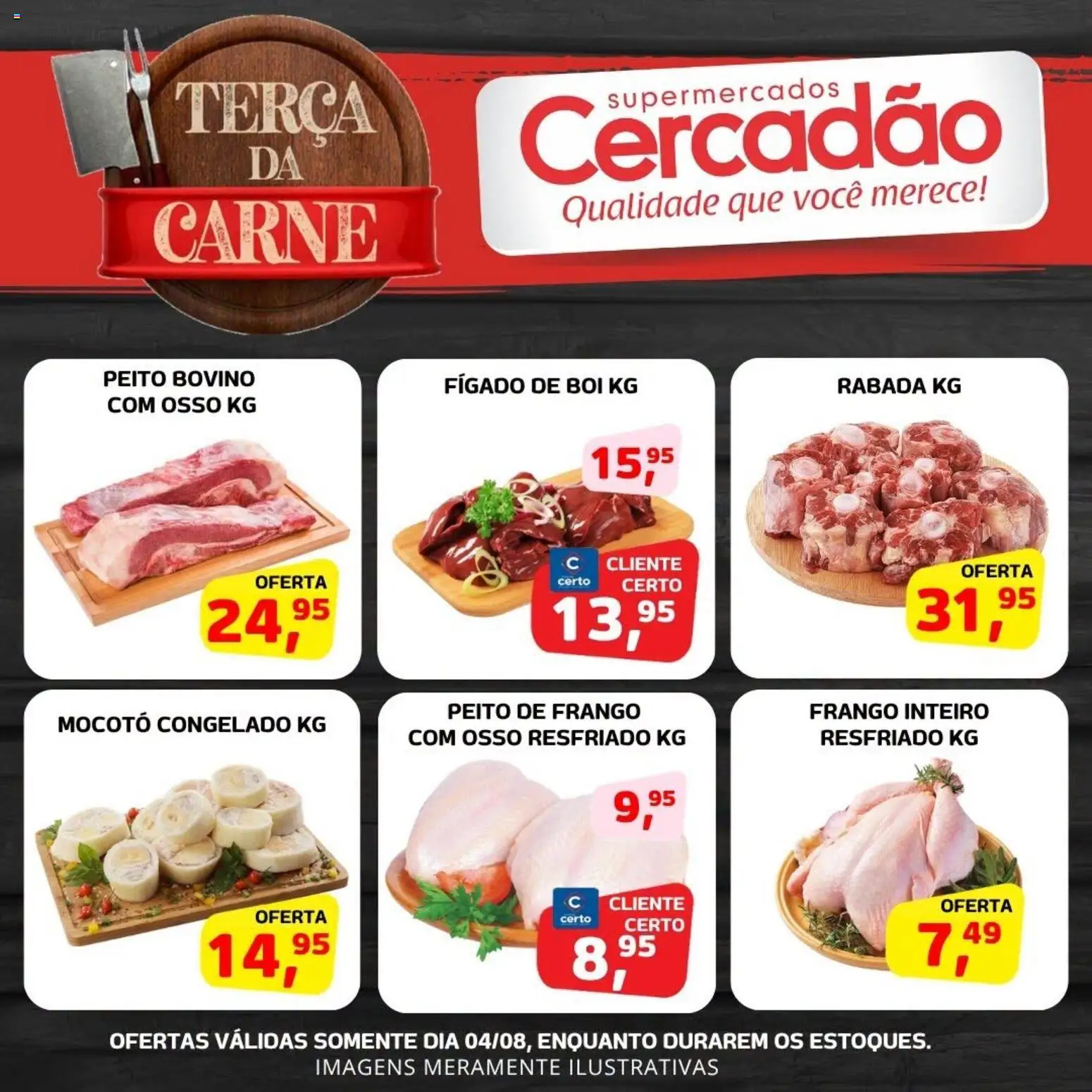 Cercadão Folheto - válido de 04/08/2026 | Página: 2 | Produtos: Carne, Frango, Peito de frango