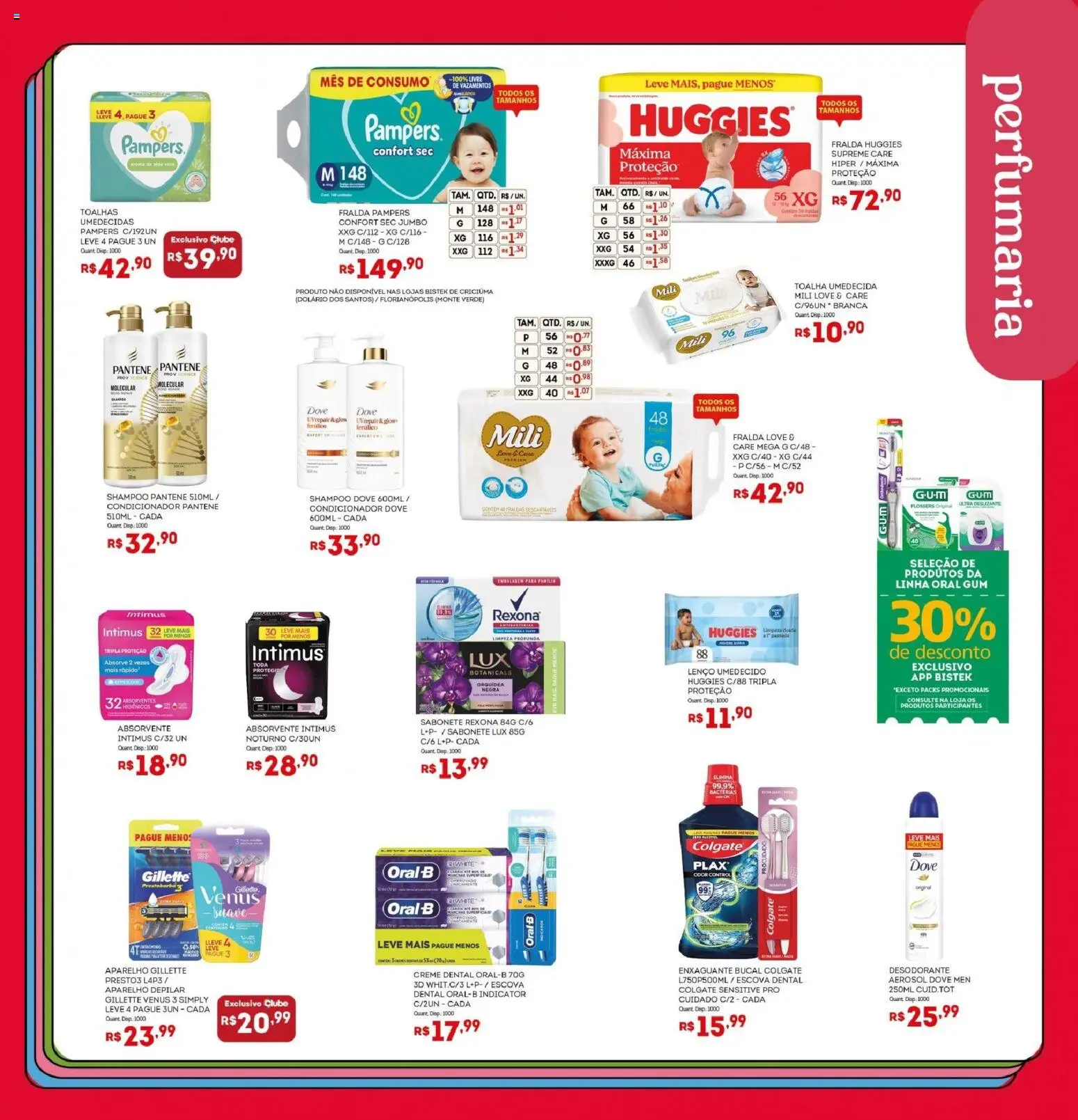 Bistek Supermercados Folheto - válido de 26/08/2026 | Página: 19 | Produtos: Shampoo pantene, Lenço umedecido, Dove, Toalha umedecida