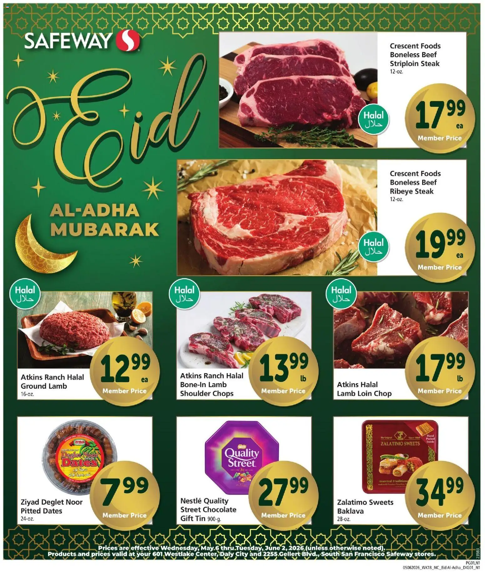 Safeway Ad - valid from 06.05.2026 | Page: 1 | Products: Chocolate, Beef