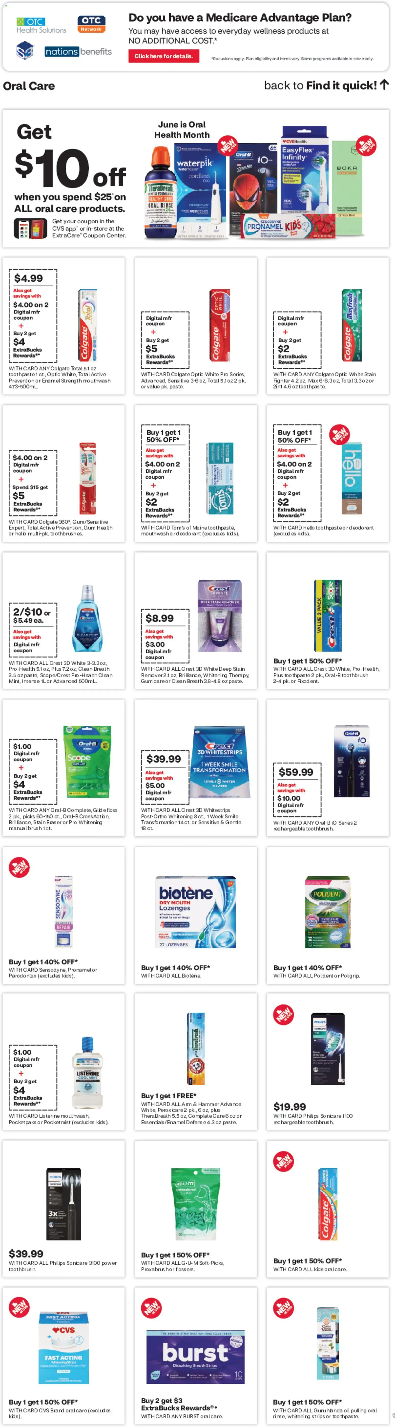 CVS Pharmacy Weekly Ad - MI - valid from 07.06.2026 | Page: 15 | Products: Oil, Toothpaste, Toothbrush, Stain remover