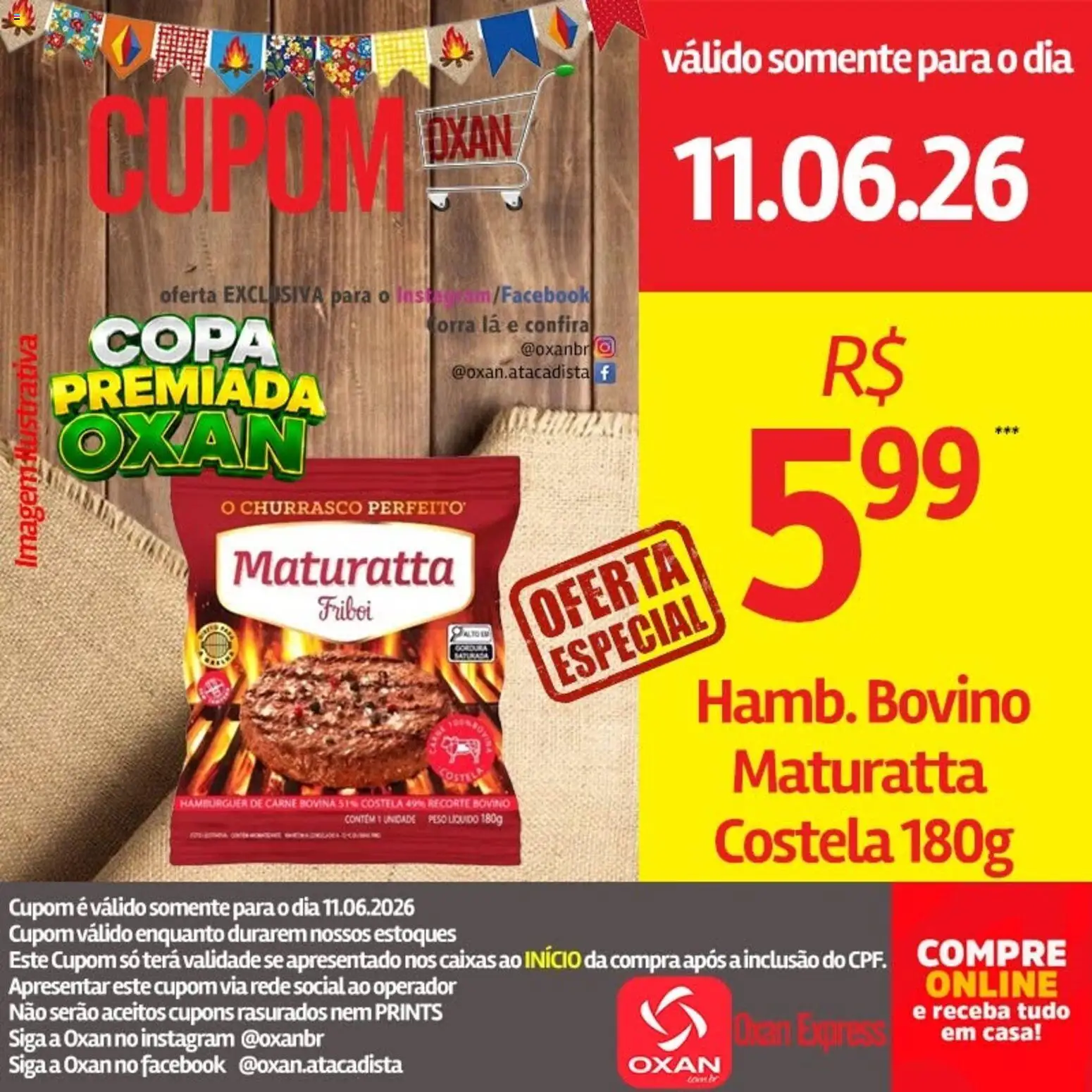 Oxan Atacadista Folheto - válido de 11.06.2026 | Página: 12 | Produtos: Copa, Carne, Hambúrguer
