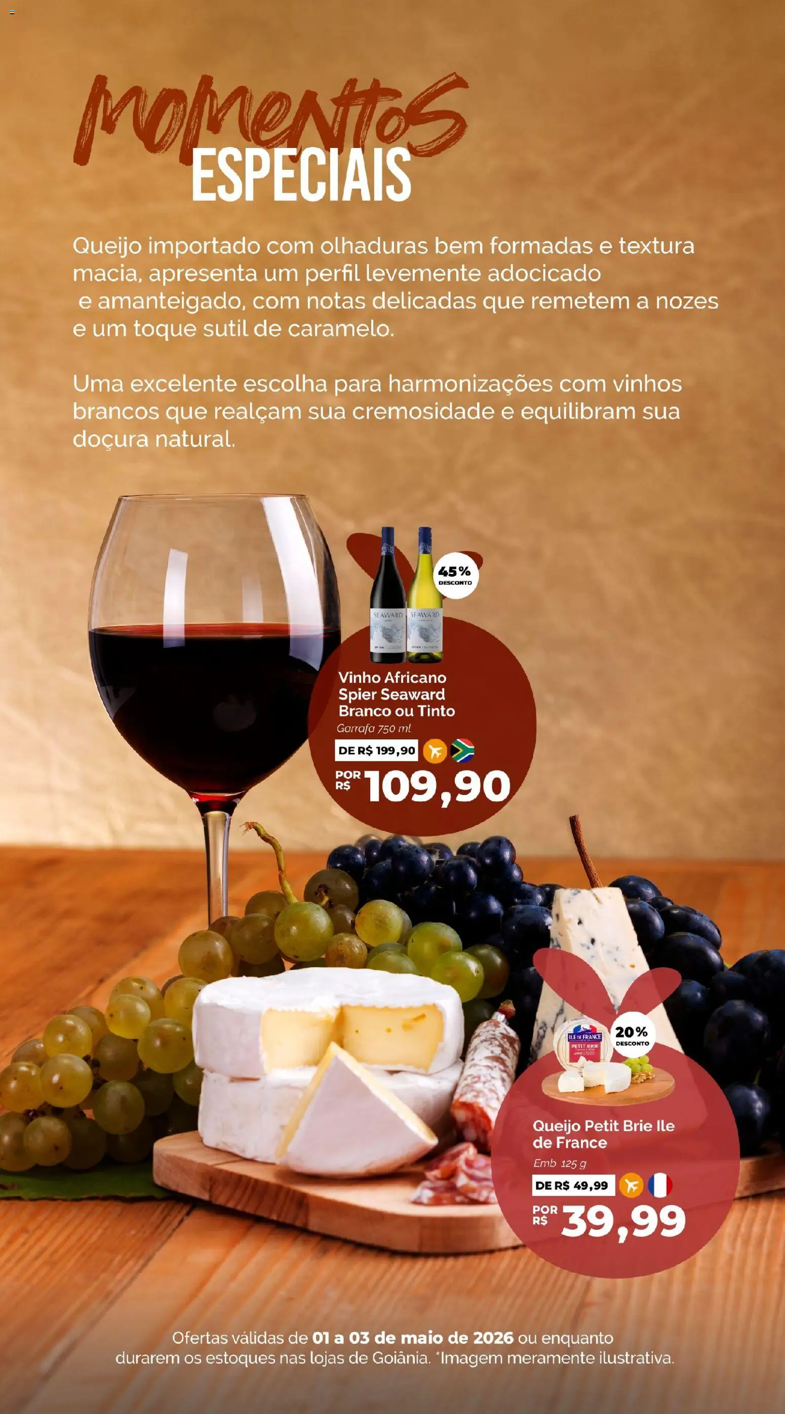 Oba Hortifruti Folheto - válido de 01.05.2026 | Página: 2 | Produtos: Maiô, Vinho, Brie, Nozes