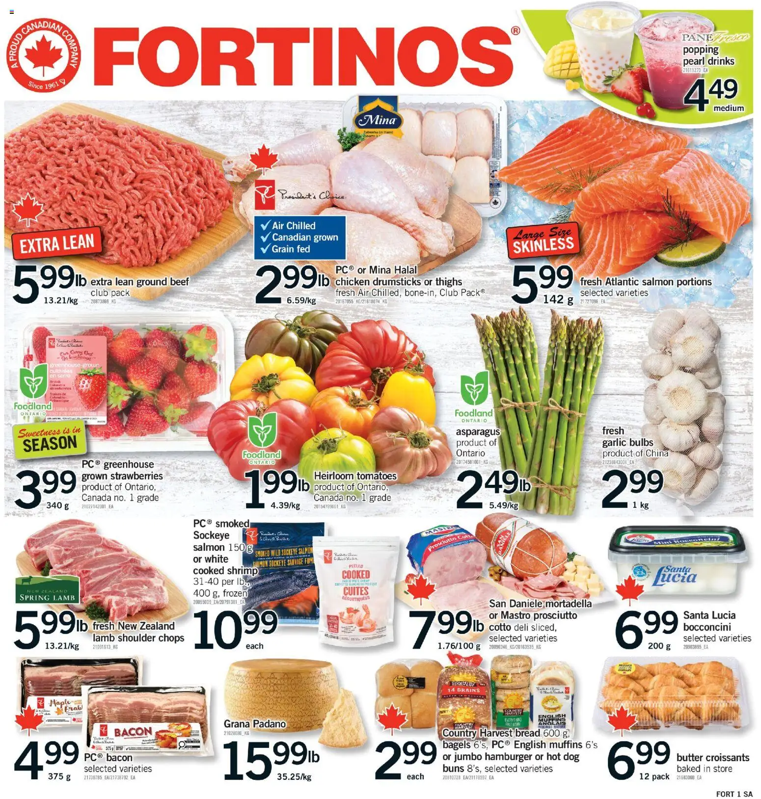 Fortinos flyer valid from 28.05.2026 | Page: 1 | Products: Beef, PC, Bread, Chicken