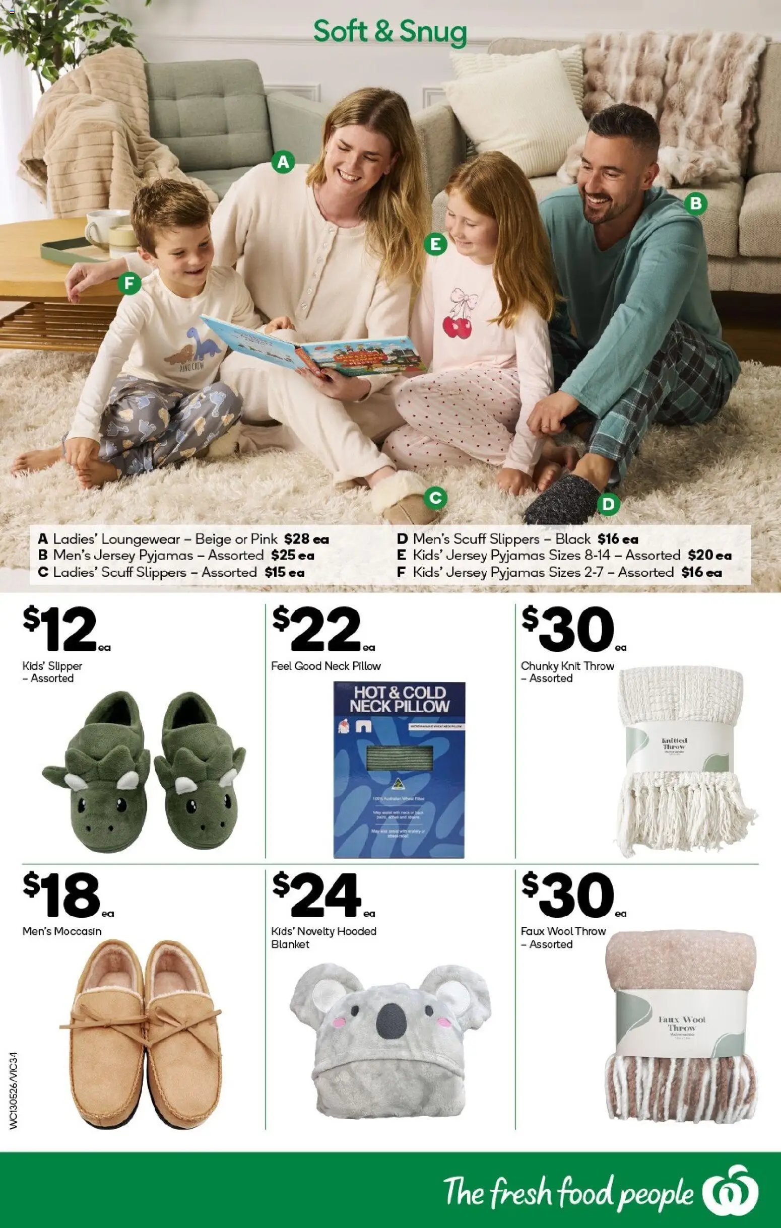 Woolworths catalogue - valid from 13.05.2026 | Page: 34 | Products: Pyjamas, Slippers, Pillow, Blanket