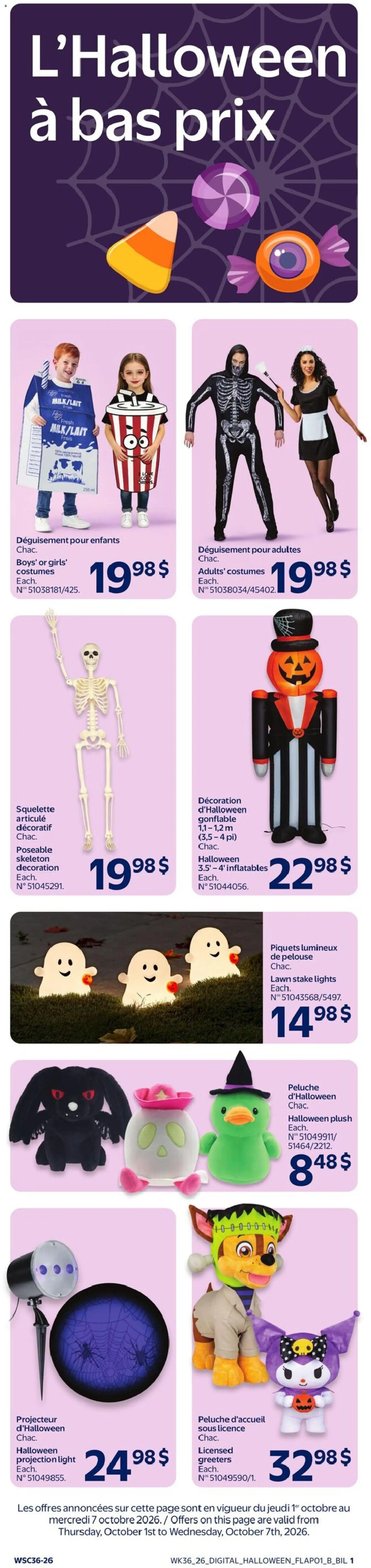 Walmart flyer valid from Oct 1, 2026 | Page: 3 | Products: Shoes, Decoration