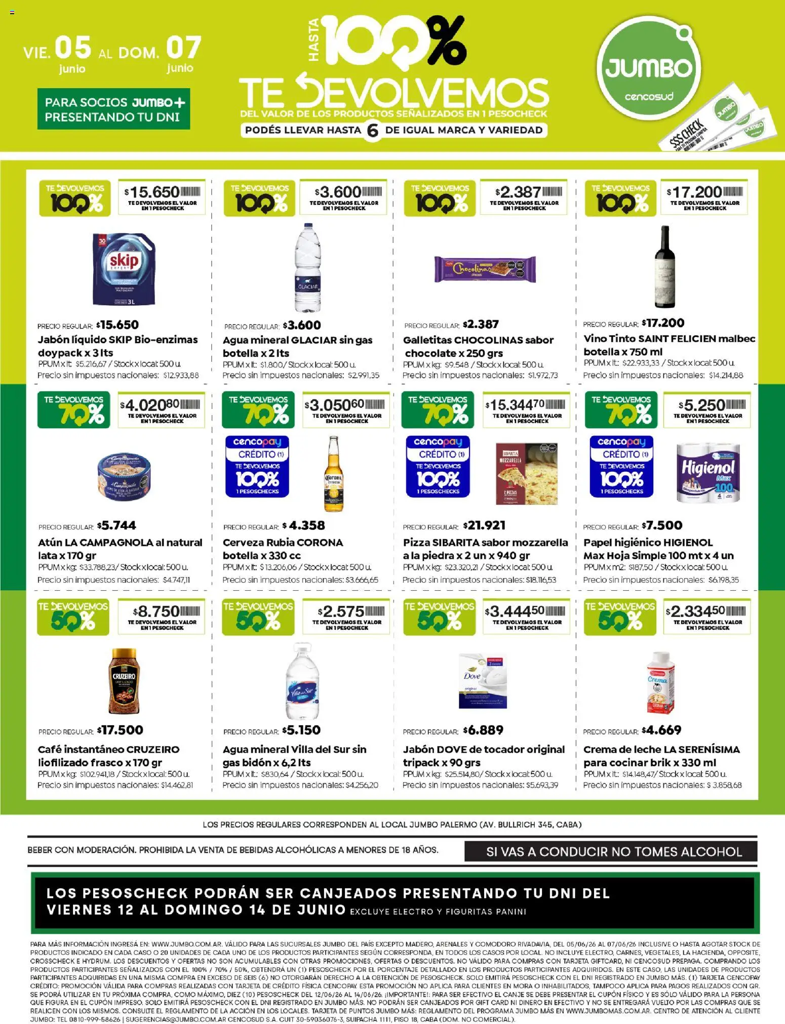 Jumbo -  Jumbo al 100 │ válido desde el 05.06.2026 | Página: 7 | Productos: Botella, Atún, Leche, Té