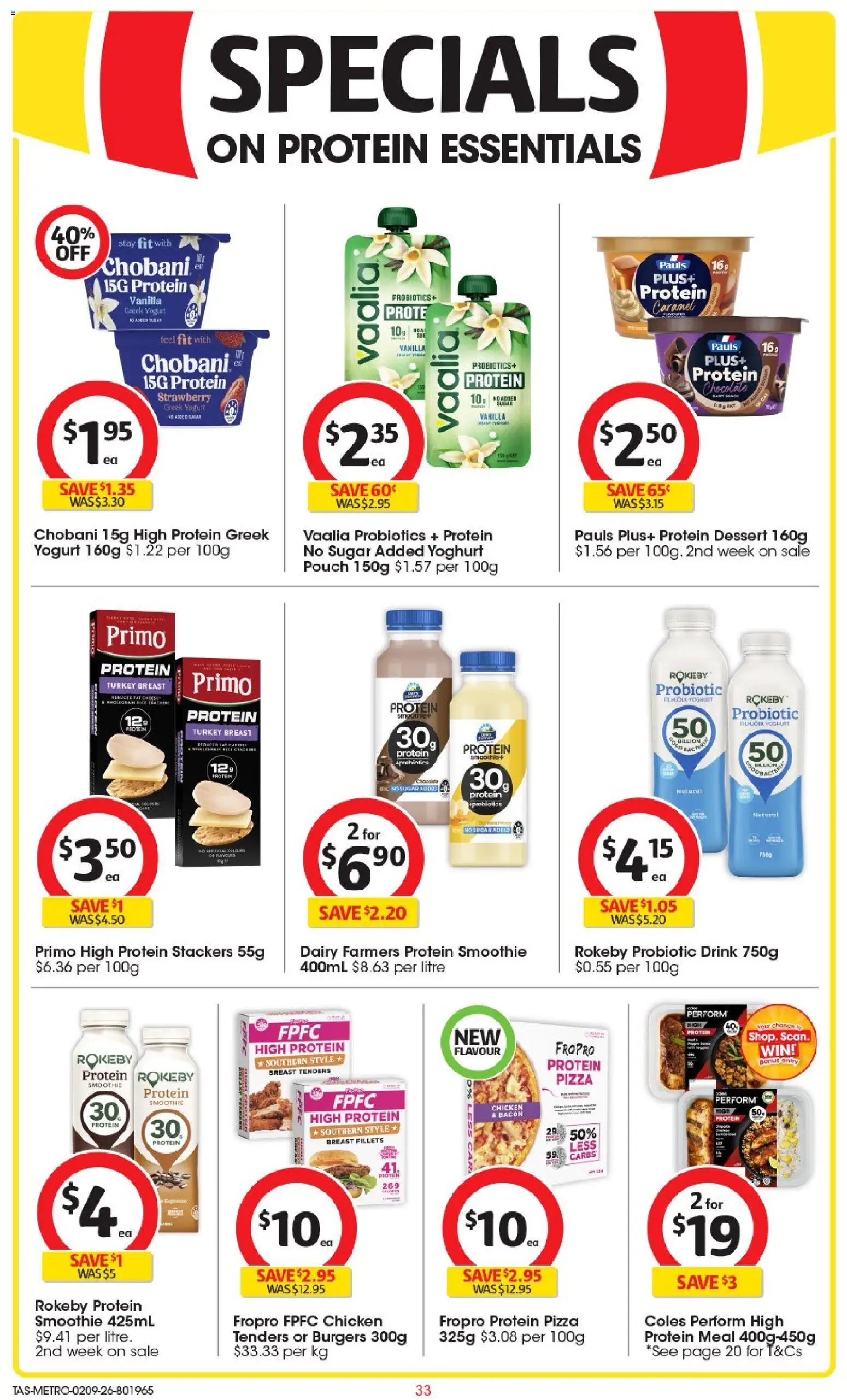 Coles catalogue - valid from 02/09/2026 | Page: 34 | Products: Protein, Burgers, Probiotics, Sugar