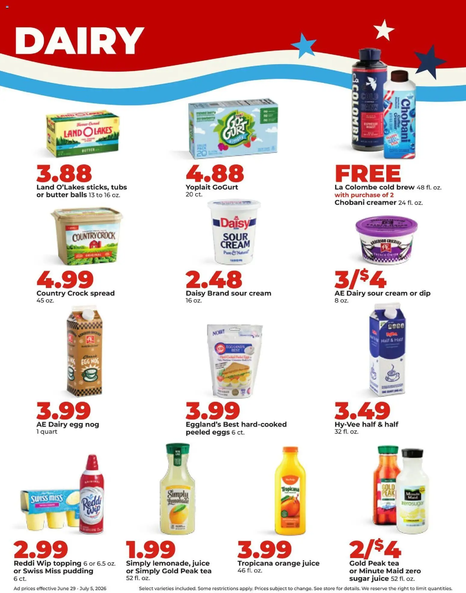 HyVee Weekly Ad - valid from 06/29/2026 | Page: 32 | Products: Eggs, Juice, Sour cream, Cream
