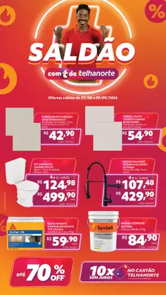 Telhanorte - Ofertas atuais - Pré-Visualização do folheto da loja Telhanorte, válido de 27/08/2026