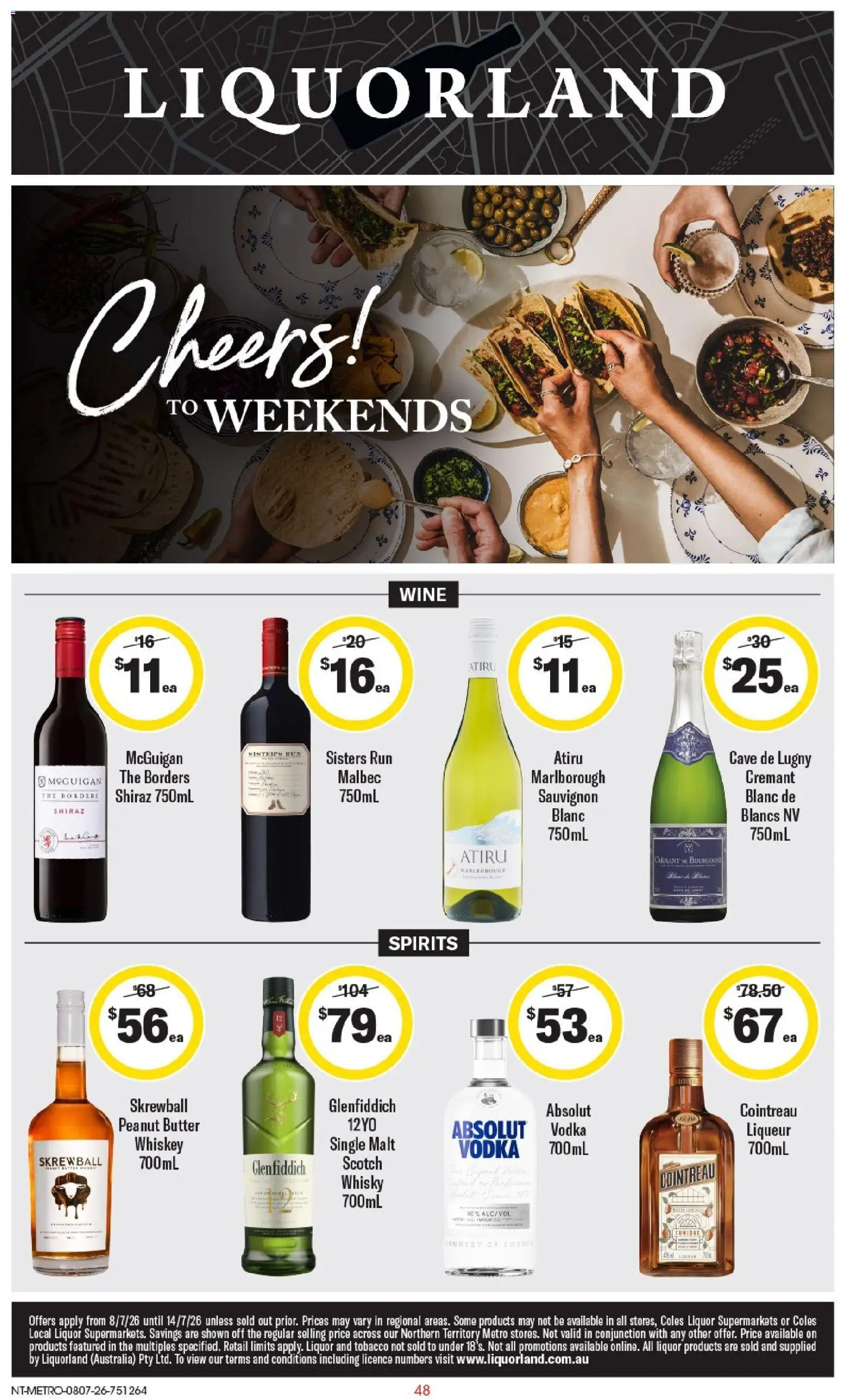 Coles catalogue - valid from 08/07/2026 | Page: 48 | Products: Butter, Wine, Whiskey, Scotch
