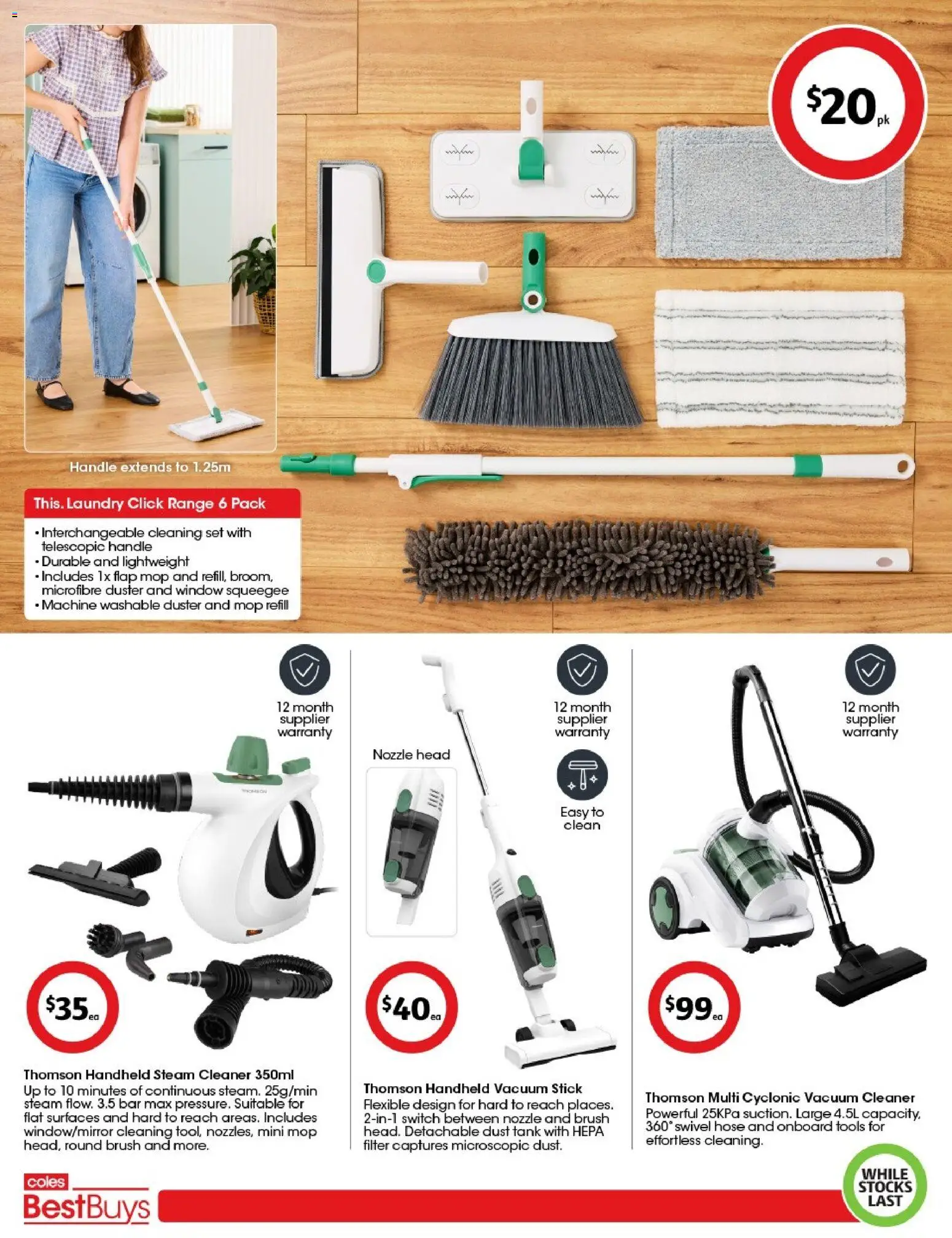 Coles catalogue - valid from 22.05.2026 | Page: 5 | Products: Mop, Cleaner, Laundry, Tools