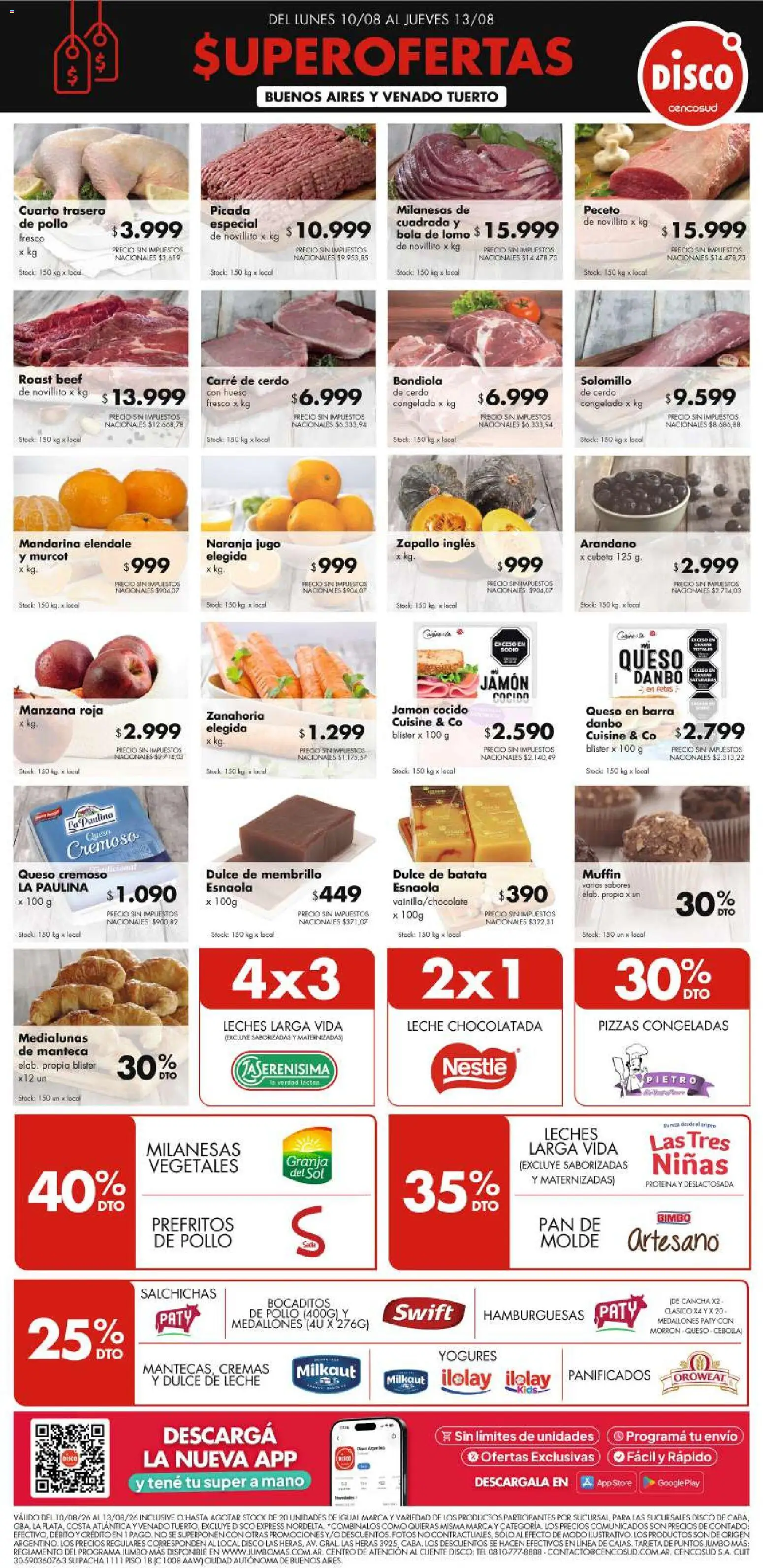 Disco - Frescos Bsas │ válido desde el 10/08/2026 | Página: 1 | Productos: Disco, Dulce, Leche, Jugo