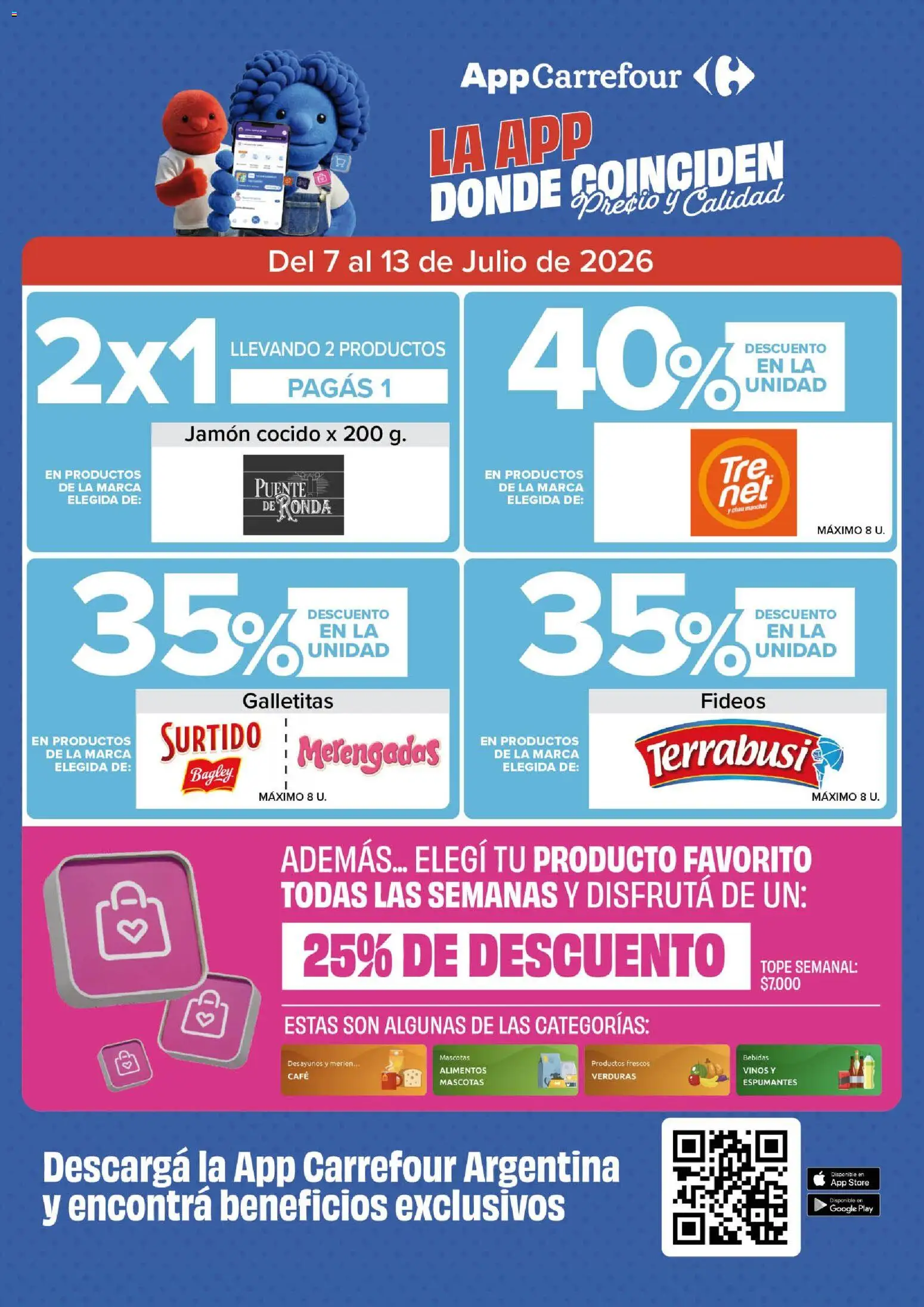 Carrefour - Carrefour Express │ válido desde el 07/07/2026 | Página: 3 | Productos: Galletitas, Jamón cocido, Café, Jamón