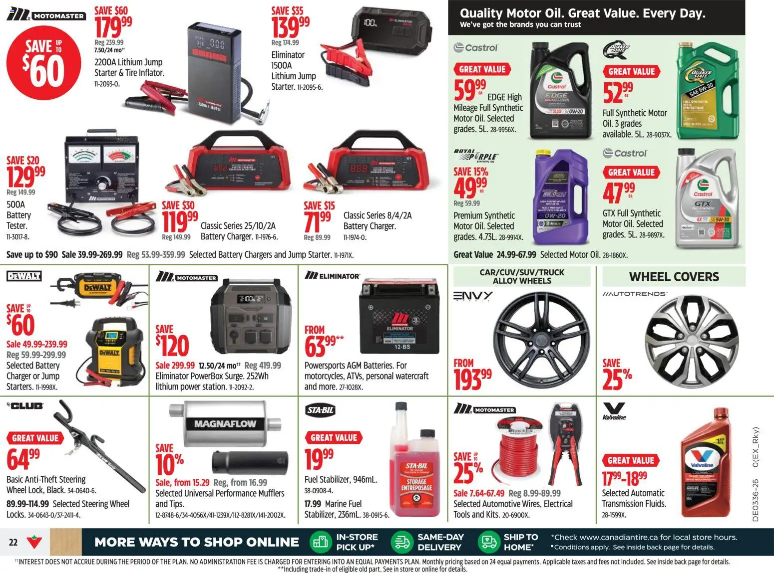 Canadian Tire flyer valid from Sep 3, 2026 | Page: 22 | Products: Tools, Battery